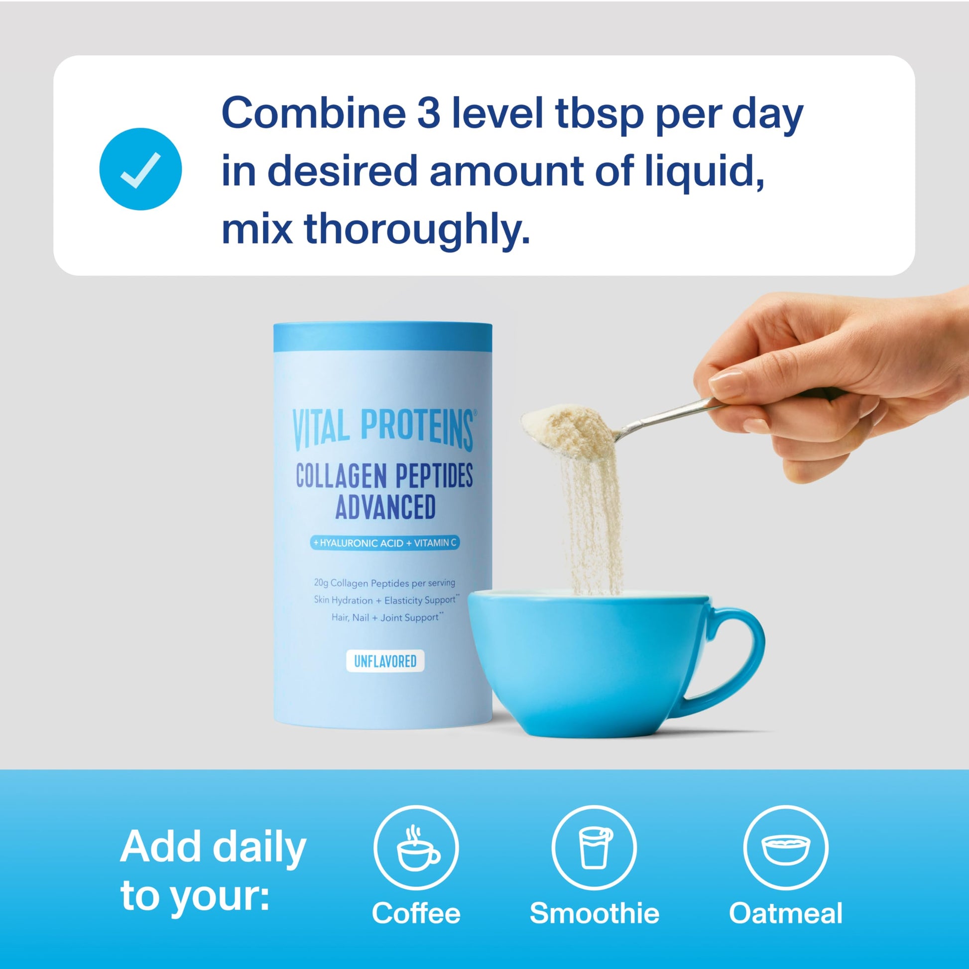 Vital Proteins Collagen Peptides Powder Advanced with Hyaluronic Acid & Vitamin C, Collagen Supplements, Unflavored, 12 Servings Vital ProteinsAu supplements