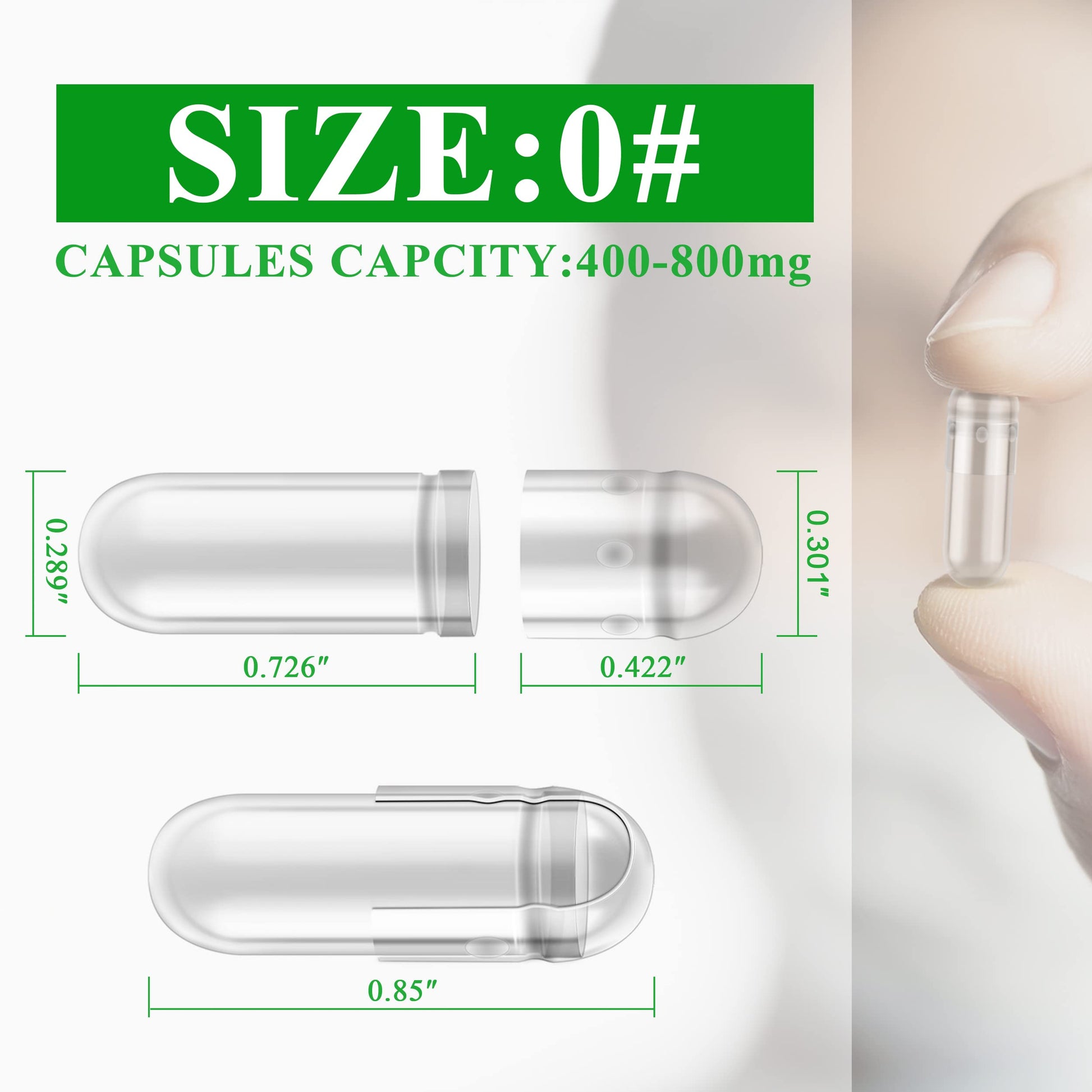 wananfu Size 0 Empty Capsules Vegetarian (100 Count) Bundle with Micro Lab Spoon, Clear Fillable Veggie Pill Capsules Size 0 for Making Your Own Supplements wananfuAu supplements