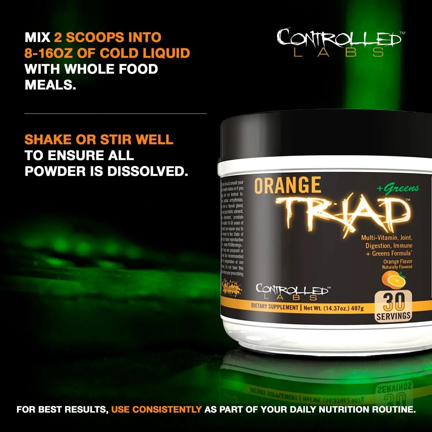 CONTROLLED LABS Orange Triad Plus Greens for Men and Women, 30 Servings Iron Free Sports Supplement for Overall Health CONTROLLED LABSAu supplements
