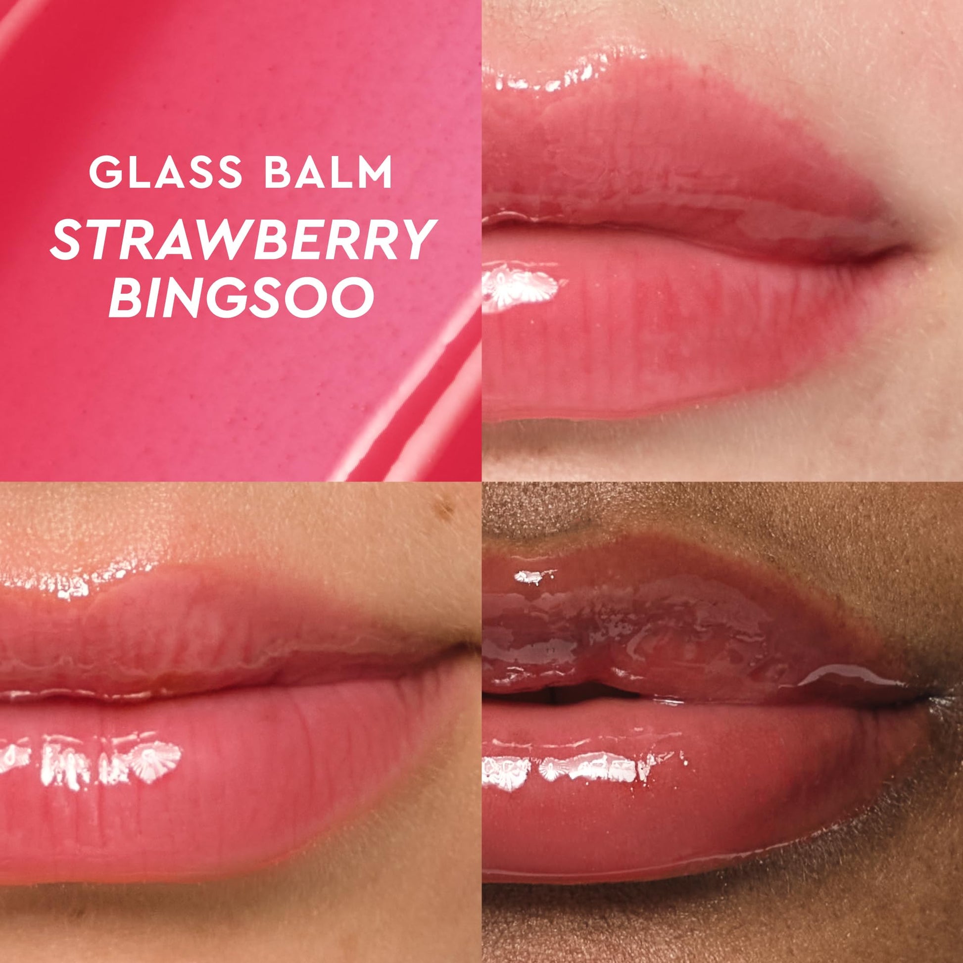 Glow Recipe Glass Balm Lip Treatment - 12Hr Hydrating Lip Balm & Moisturizer with Hyaluronic Acid to Smooth, Plump & Protect from Dryness - Sheer Pinky Red Tint, Strawberry Bingsoo (15 ml) Glow RecipeAu supplements