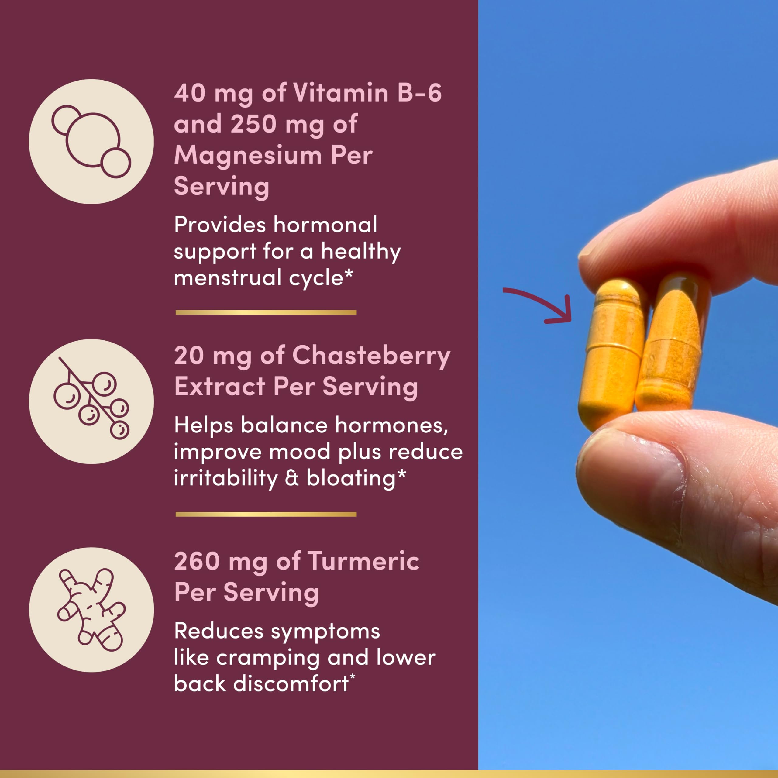 Nature’s Bounty Optimal Solutions Advanced PMS Relief for Menstrual Cycle Support, PMS Support Supplement for Women, Bloating Relief – Chasteberry, Hormone-Free, 60 Vegetarian Capsules Nature's BountyAu supplements