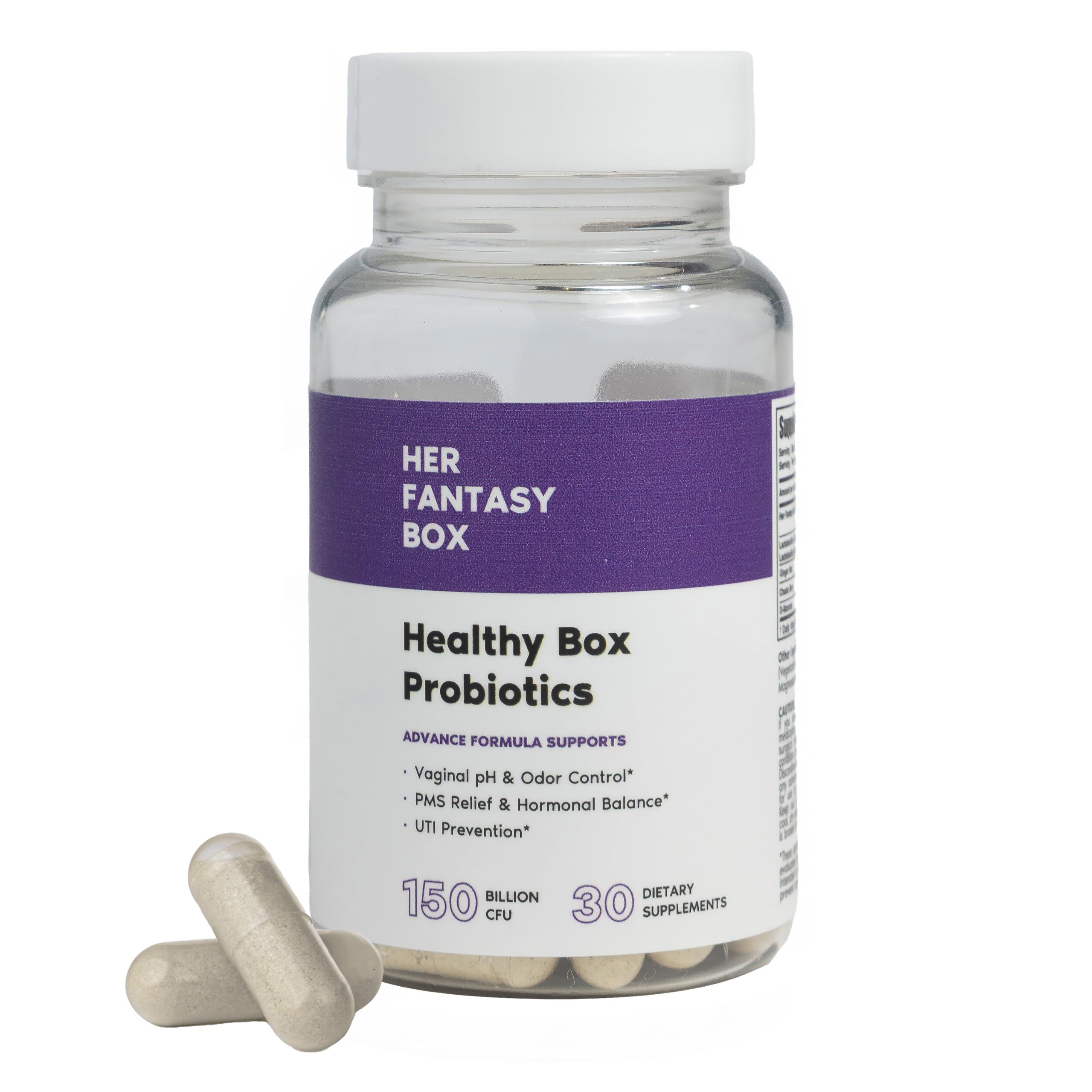 Her Fantasy Box | Healthy Box | Vaginal Probiotics for Women – Prebiotics + Advanced Lactobacillus Blend – Hormonal Balance, PMS Relief – Feminine Health Support with Cranberry & D-Mannose Her Fantasy BoxAu supplements
