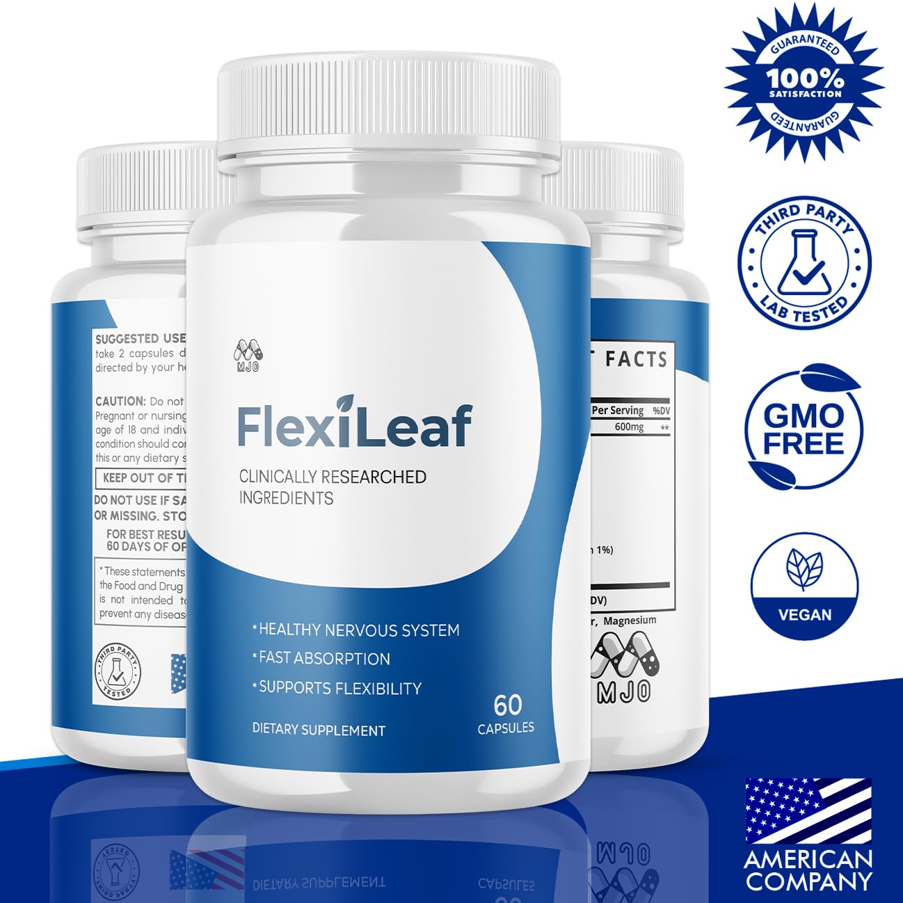 Flexileaf Capsules, Official Flexileaf Pills with All Natural Ingredients, Advanced Health and Overall Wellness Multivitamin Supplement, Flexoleaf Maximum Strength Support Formula (60 Capsules) MJOAu supplements