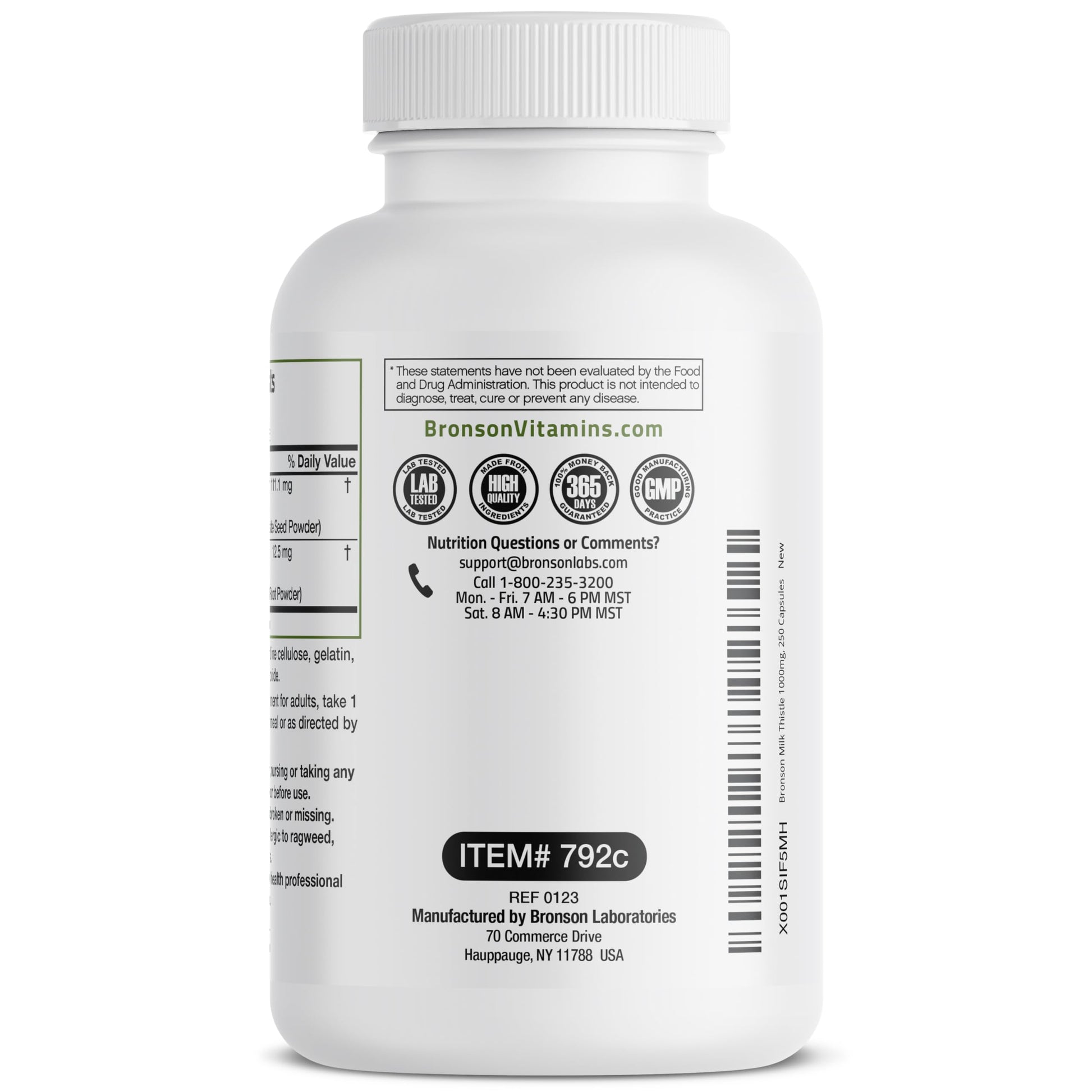 Bronson Milk Thistle Silymarin Marianum & Dandelion Root Liver Health Support BronsonAu supplements