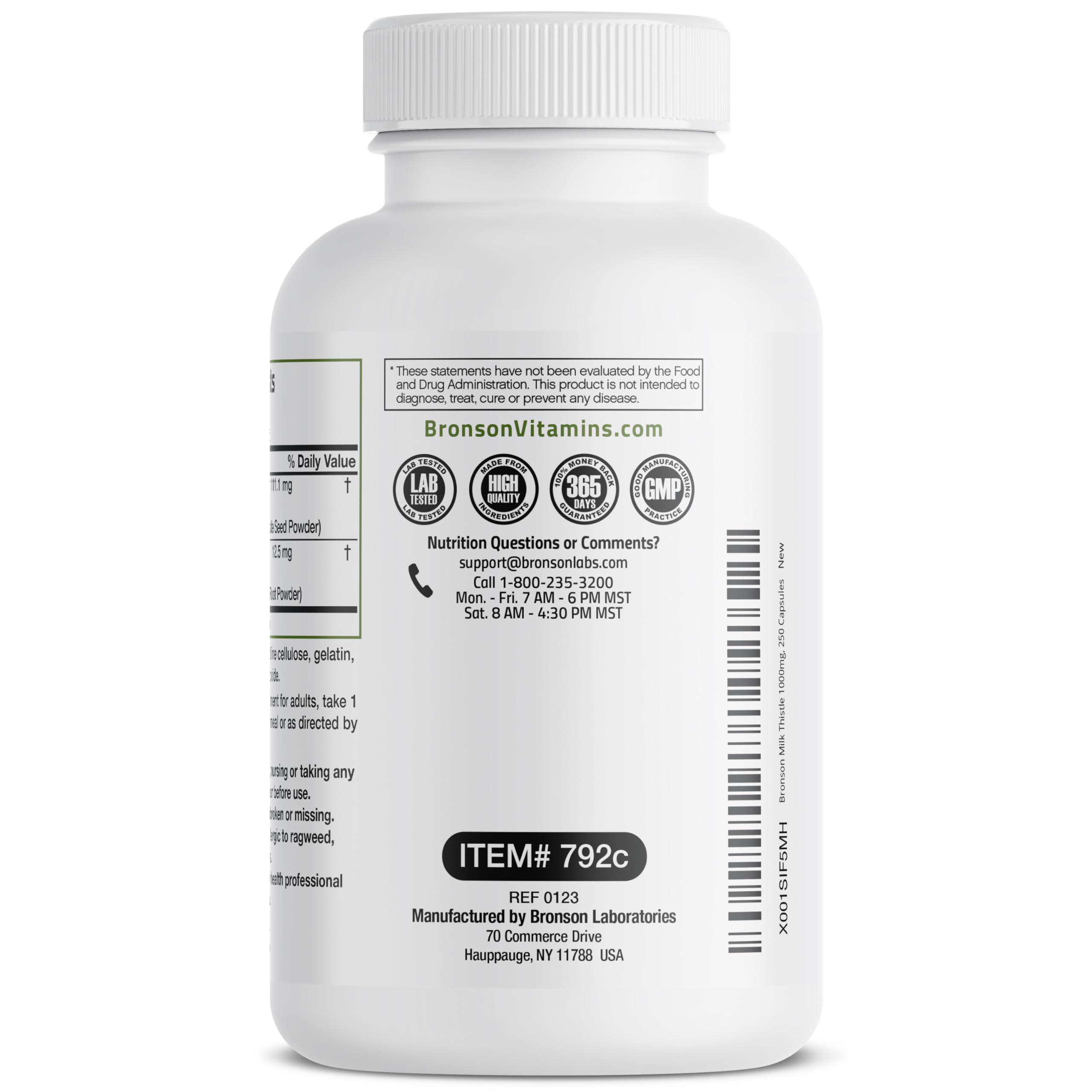 Bronson Milk Thistle Silymarin Marianum & Dandelion Root Liver Health Support BronsonAu supplements