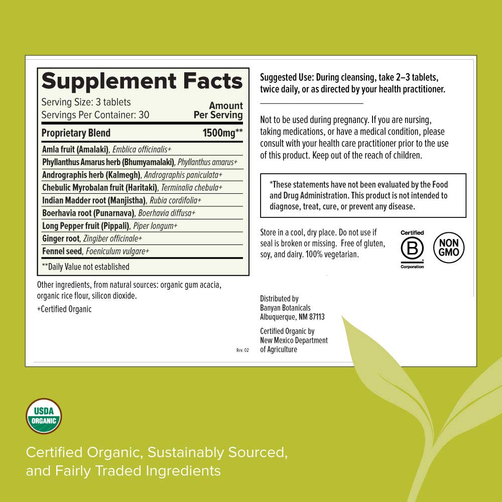 Banyan Botanicals Total Body Cleanse – Organic Detox Supplement with Amla & Manjistha Banyan BotanicalsAu supplements