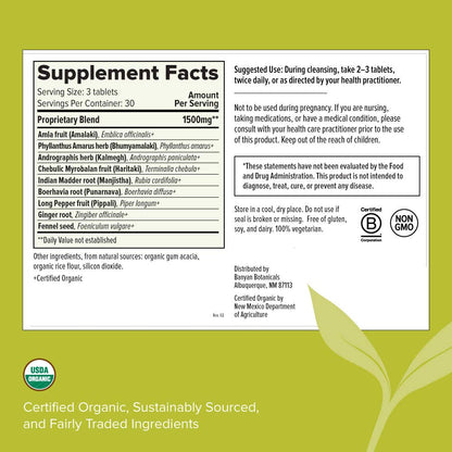 Banyan Botanicals Total Body Cleanse – Organic Detox Supplement with Amla & Manjistha Banyan BotanicalsUS supplements