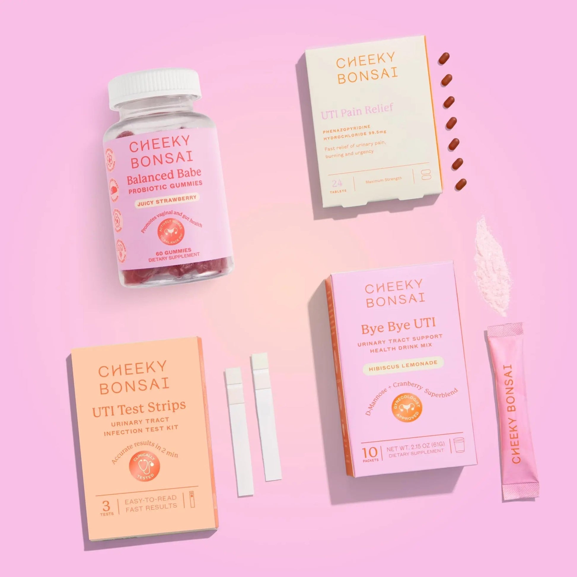 Cheeky Bonsai, Urinary Tract Infection (UTI) Test Strips, Accurate Results in 2 Minutes, Clinically Tested, Same Test Doctors Use, Easy to Read Results, 3 Count Cheeky BonsaiAu supplements