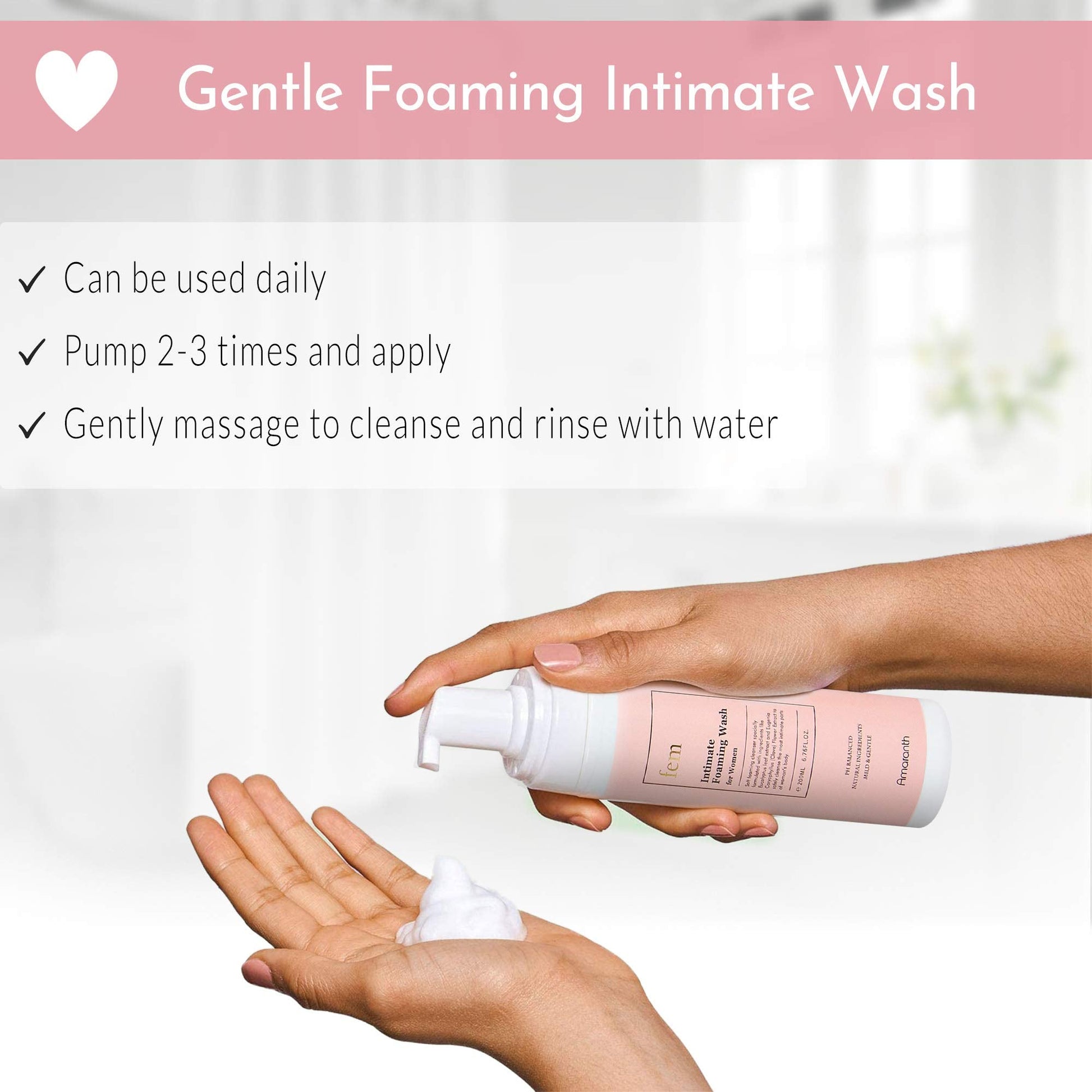 fem pH Balance Intimate Wash for Women, Feminine Wash for Sensitive Skin, Gentle Cleanser AmaranthAu supplements