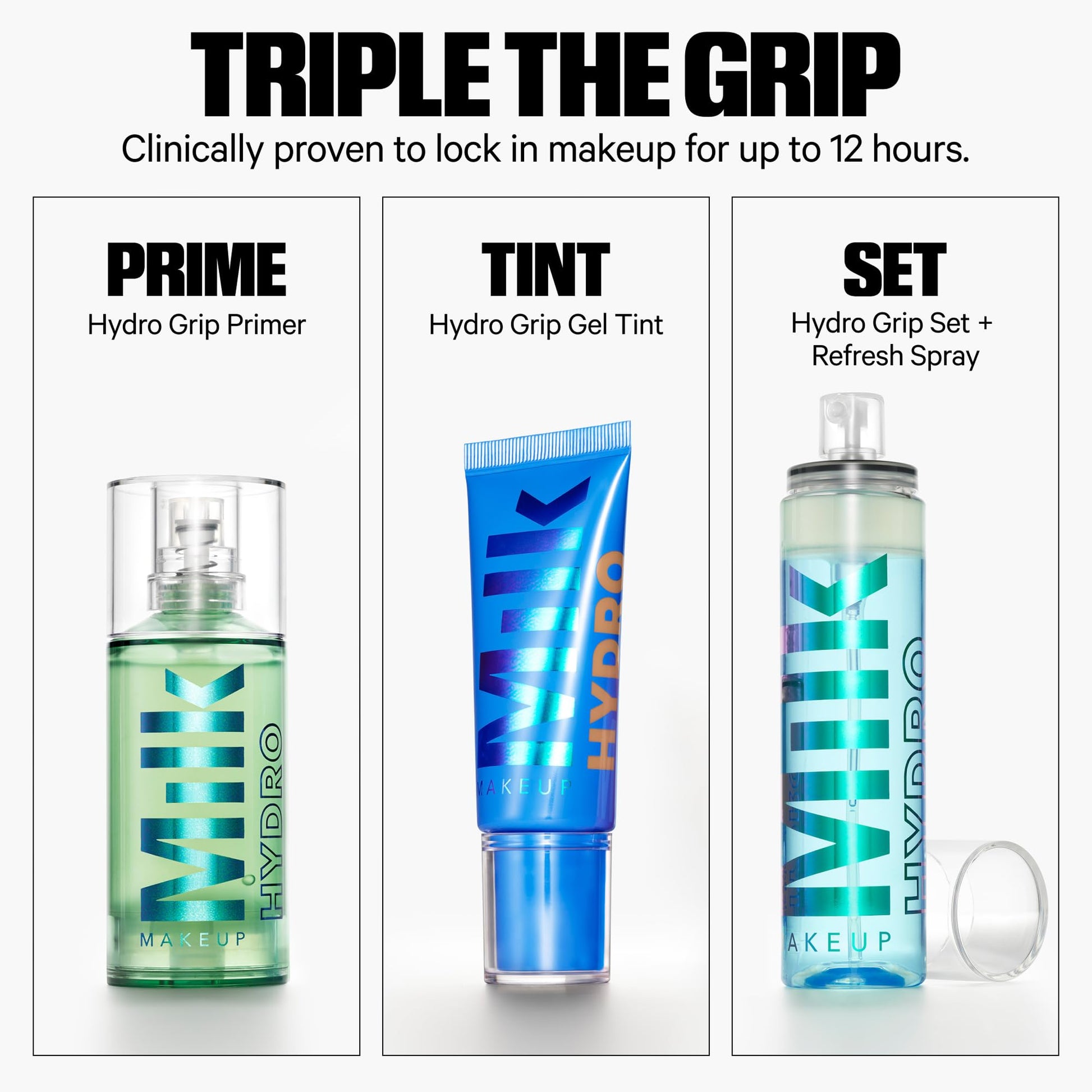 Milk Makeup Hydro Grip Set + Refresh Spray with Hyaluronic Acid – Sets Makeup + Hydrates Skin for Up to 12 Hours – Long-Lasting, Alcohol-Free Facial Mist for Dewy, Radiant Skin – 1.69 oz Milk MakeupAu supplements
