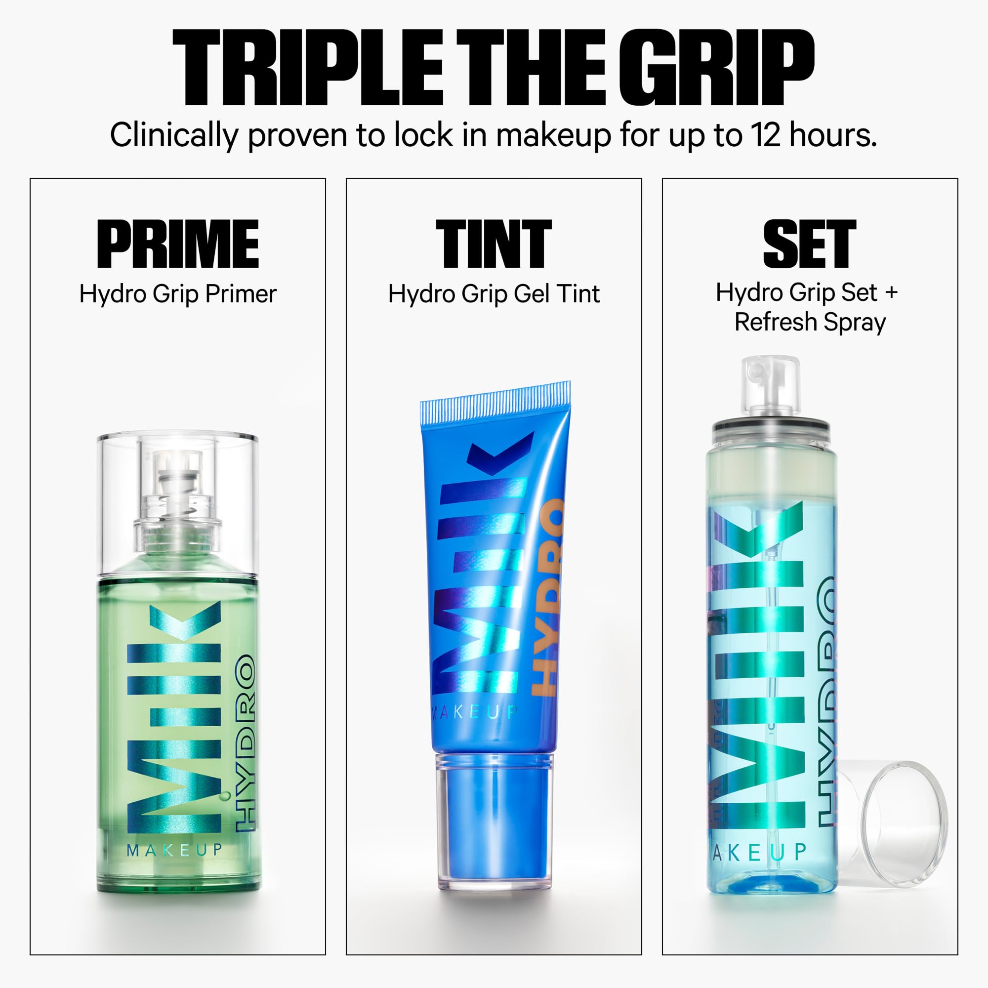 Milk Makeup Hydro Grip Set + Refresh Spray with Hyaluronic Acid – Sets Makeup + Hydrates Skin for Up to 12 Hours – Long-Lasting, Alcohol-Free Facial Mist for Dewy, Radiant Skin – 1.69 oz Milk MakeupAu supplements