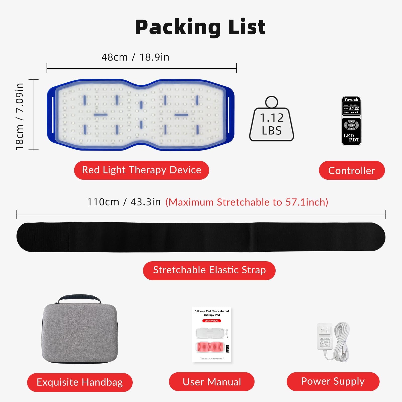 Yoveck Red Light Therapy Belt, Silicone Red Light Therapy Pad Near Infrared Light Therapy YoveckAu supplements