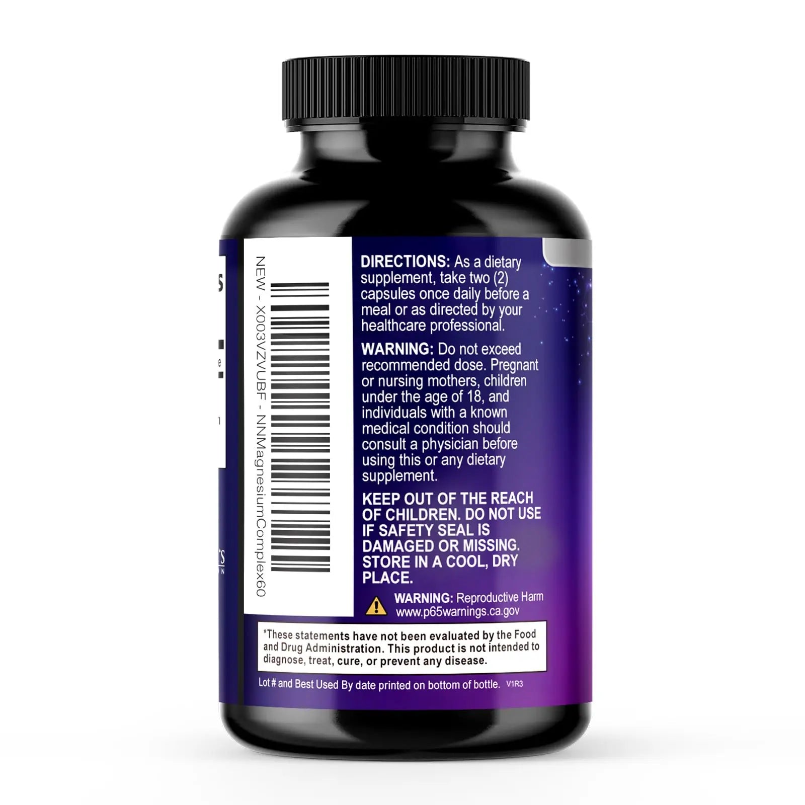Magnesium Complex Supplement - Magnesium 500 mg Per Serving - 4 in 1 High Absorption Blend - 100% Chelated Magnesium Glycinate with Malate, Citrate & Oxide - Vegan Complex - USA Bottled - 60 Capsules Nature's Nutritionnz supplements