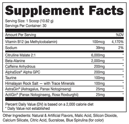 Bucked Up Pre Workout 6 Grams Citrulline, 2 Grams Beta Alanine, and 3 Other Registered Bucked UpUS supplements
