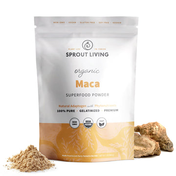 Sprout Living Organic Gelatinized Maca Root Powder, Superfood, Adaptogen, 1 lb Sprout LivingAu supplements