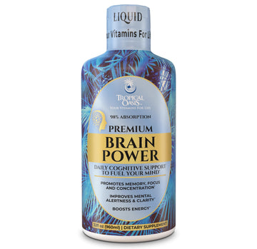 Tropical Oasis - Brain Power | Liquid Nootropic Supplement - Promotes Mental Clarity, Focus, and Memory Retention (Unflavored, 32 Servings) Tropical OasisAu supplements