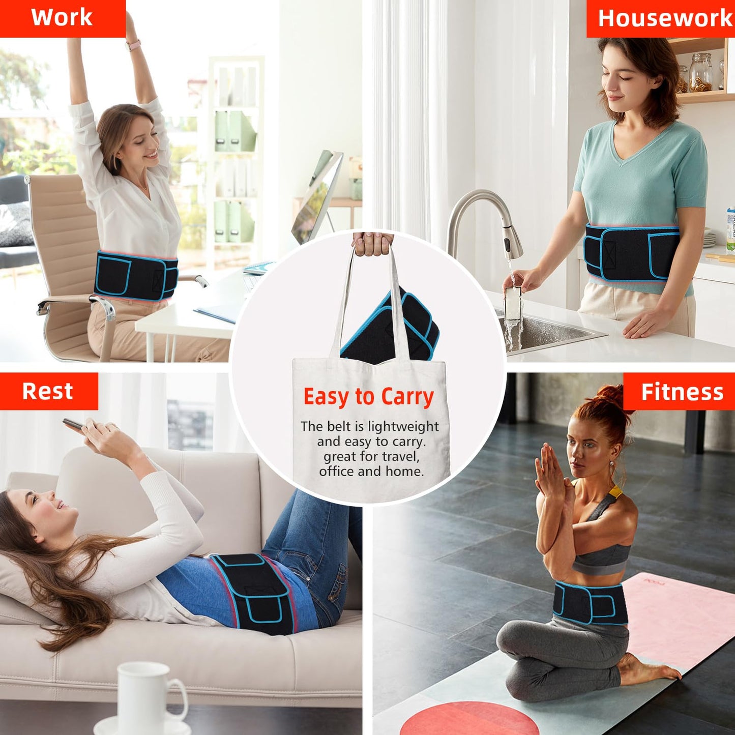Red Light Therapy Belt, 660&850nm 3 -in-1 Big Chips Near Infrared Therapy Wrap for Body HEDYNSHINEUS supplements