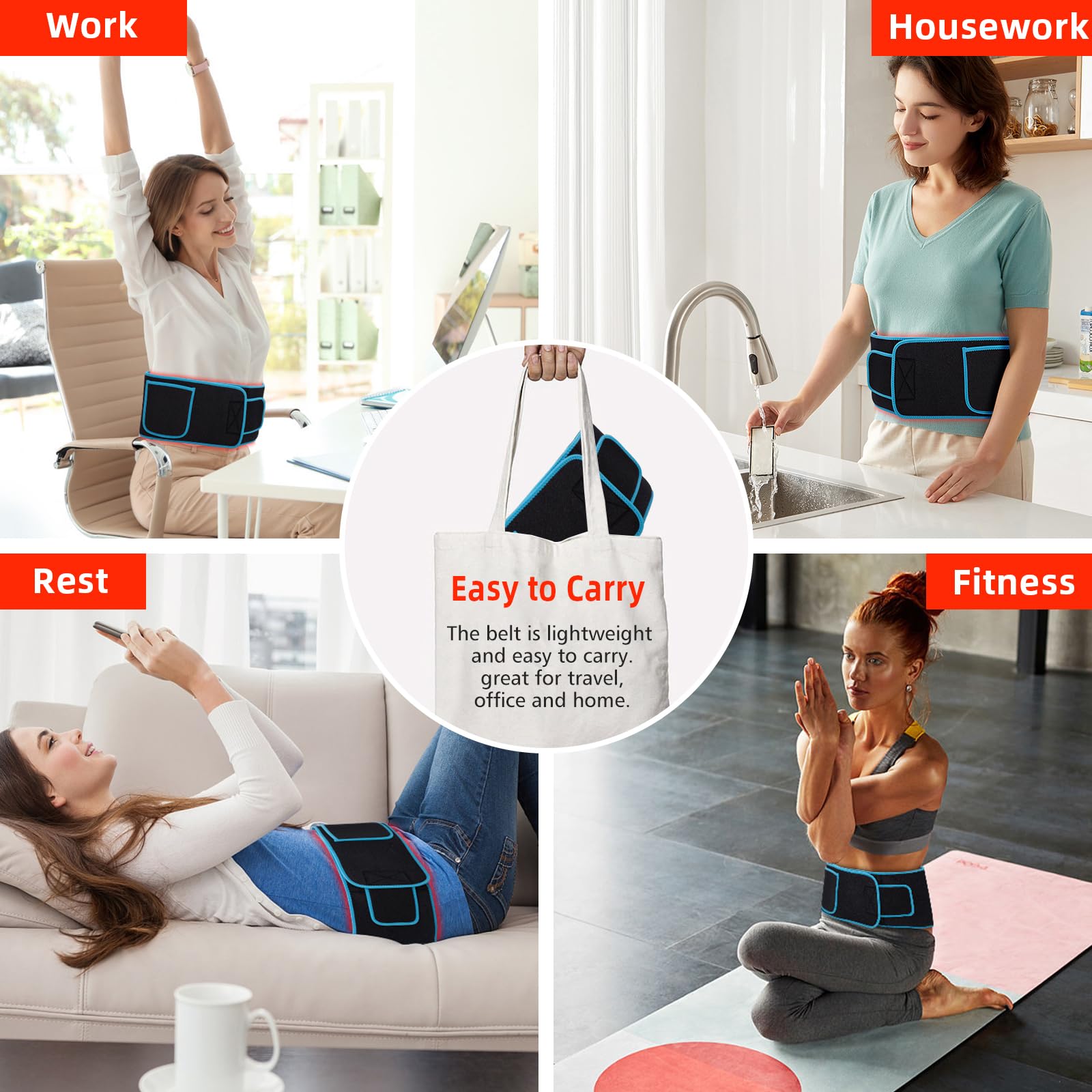 Red Light Therapy Belt, 660&850nm 3 -in-1 Big Chips Near Infrared Therapy Wrap for Body HEDYNSHINEAu supplements