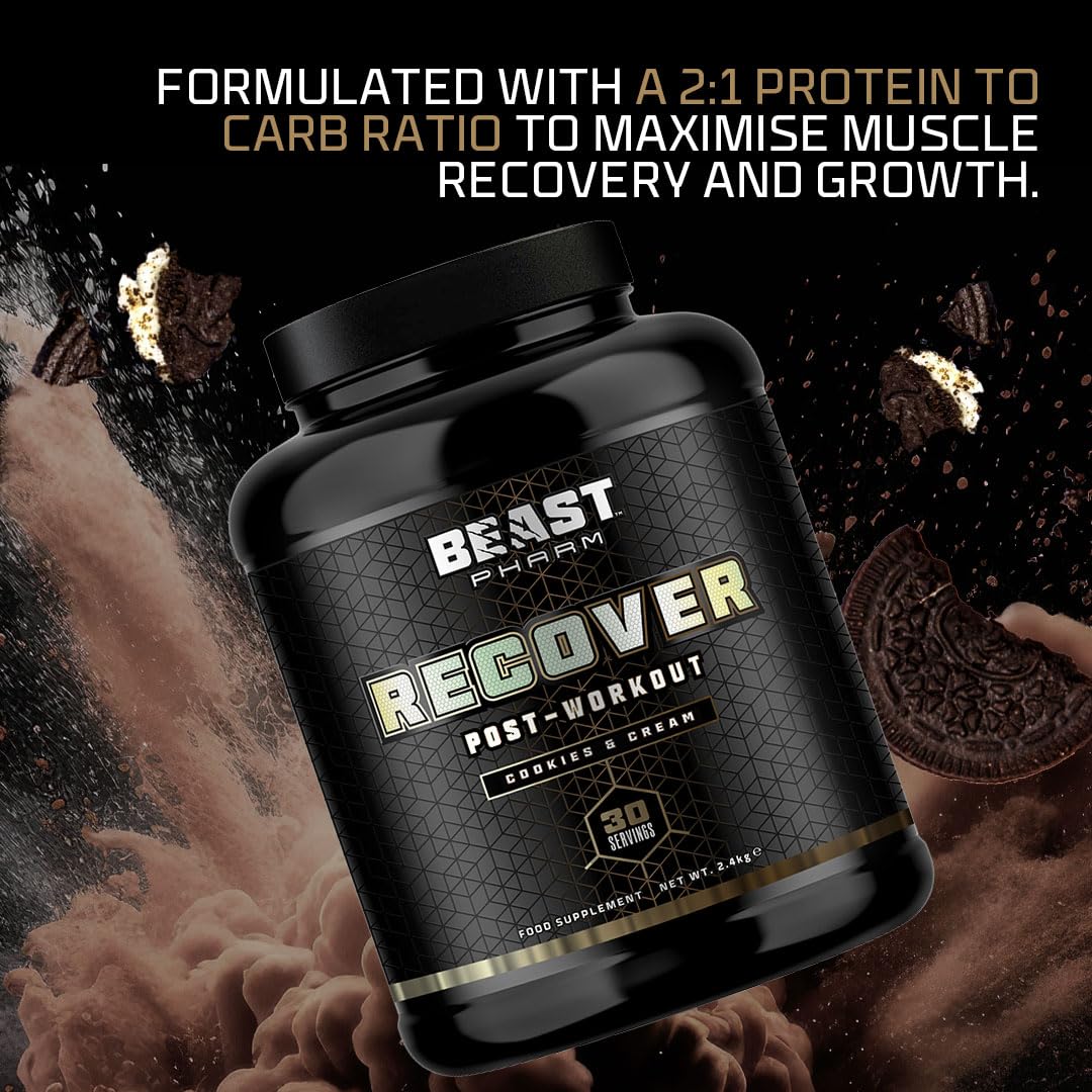 Beast Pharm | Recover Whey Protein Powder | 2.4kg/30 Servings | Cookies & Cream Beast PharmAu supplements