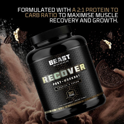 Beast Pharm | Recover Whey Protein Powder | 2.4kg/30 Servings | Cookies & Cream Beast PharmUS supplements