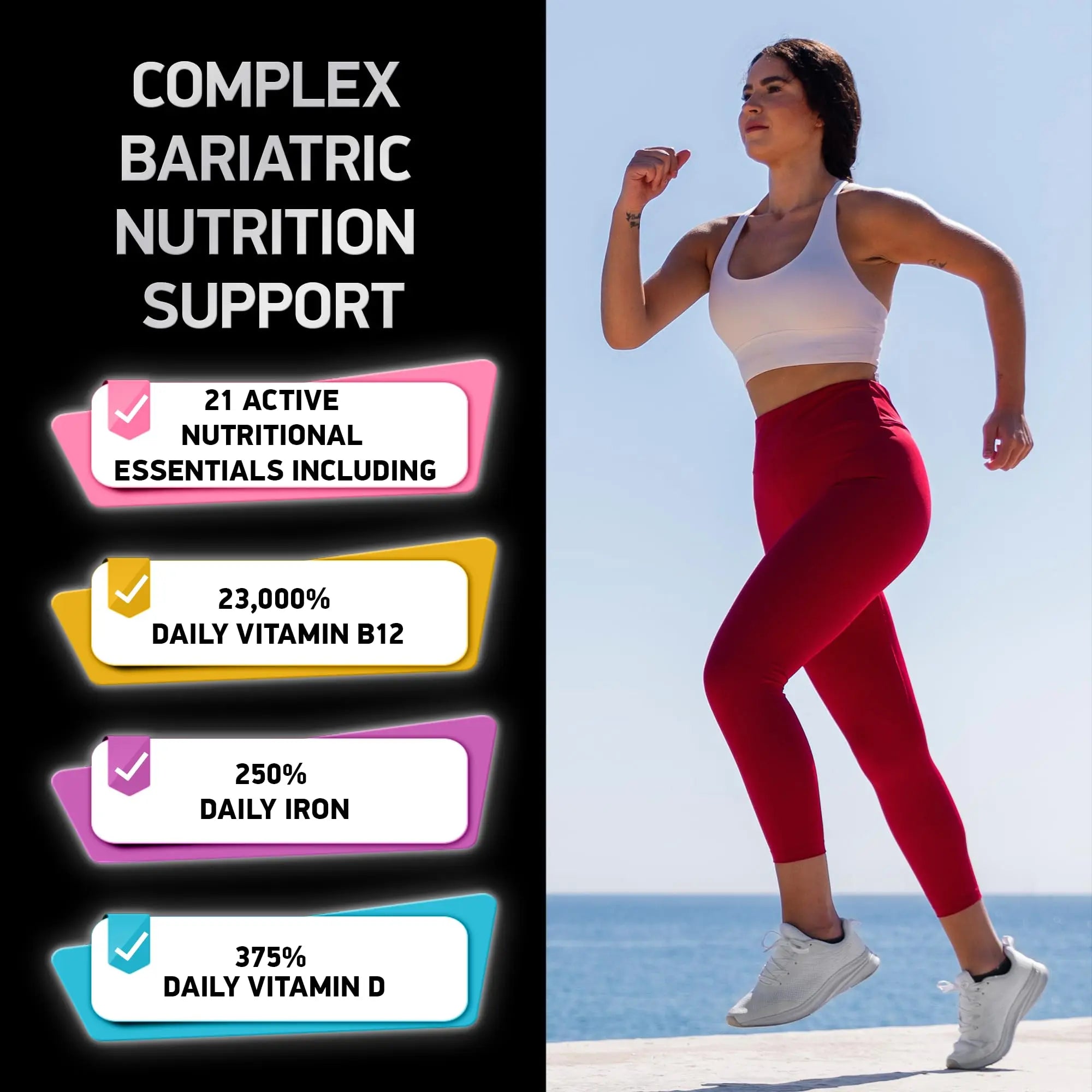 Bariatric Multivitamin with Iron 45mg for Women & Men - 21-in-1 Essential Post Gastric Bypass and Gastric Sleeve Vitamins A,C,D,E, B Complex BIOACTIVE LABSAu supplements