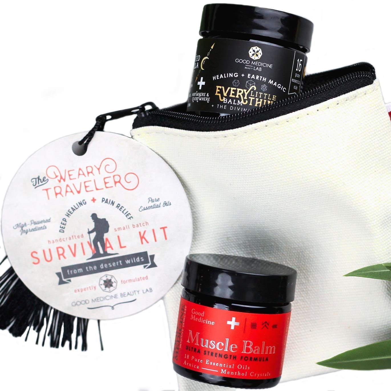 The Weary Traveler - Muscle Balm and Every Little Thing Balm, The On The Go Kit to Help with Sore Aching Muscle and Joints, Help Dry, Cracked Skin, Soften Caulloused Hands and Feet (1 oz.) GOOD MEDICINE INTUITIVE SKINCAREAu supplements