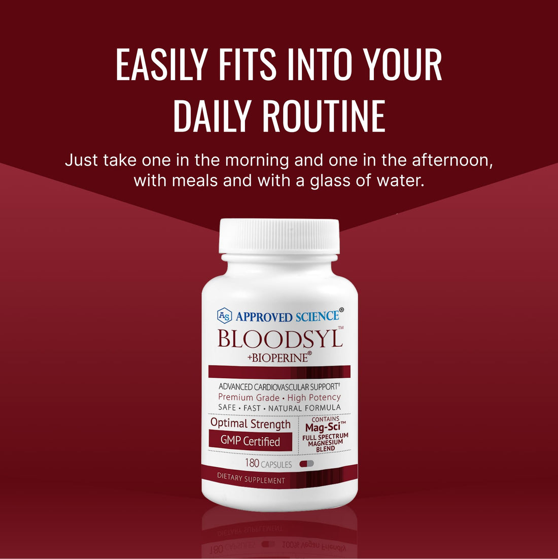 Approved Science Bloodsyl - Supports Blood Flow - Hawthorn Berry, Magnesium, BioPerine - Vegan - 180 Capsules - Pack of 1 Approved ScienceAu supplements