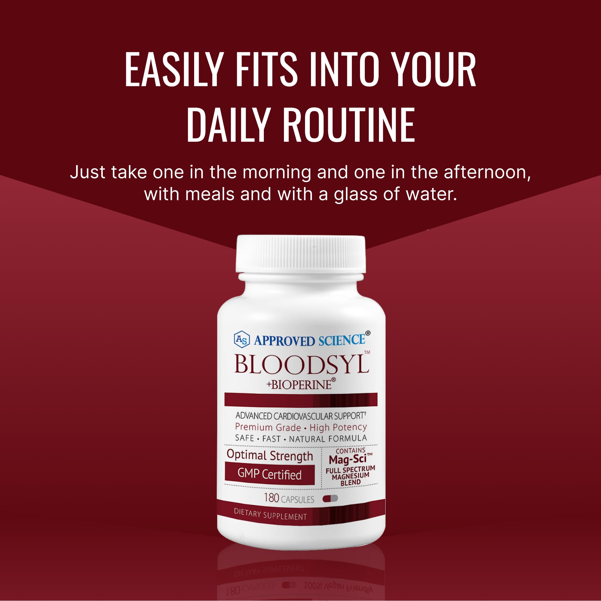 Approved Science Bloodsyl - Supports Blood Flow - Hawthorn Berry, Magnesium, BioPerine - Vegan - 180 Capsules - Pack of 1 Approved ScienceAu supplements