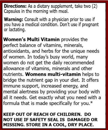 MiracleMulti Multivitamin for Women - Female Support Formula, Immune Support, Minerals, Biotin, Antioxidants & Superfoods Blend – 60 Capsules Hybrid NutraceuticalsUS supplements