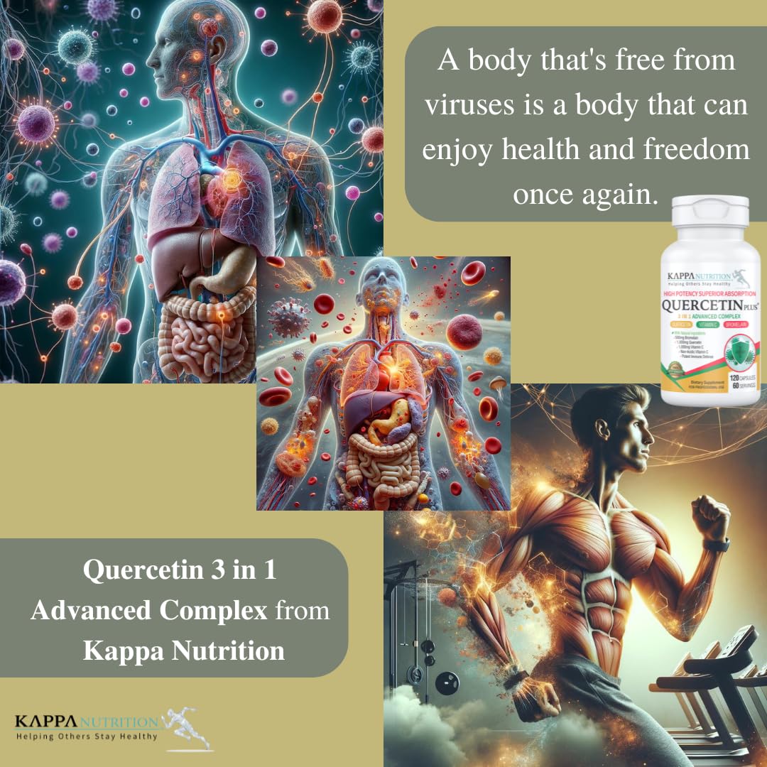 QUERCETIN PLUS, Quercetin 1,000mg, Bromelain 500mg and Vitamin C 1,000mg, (120 Capsules), 3 in 1 from Bioflavonoids, Supports Immune, Cardiovascular & Respiratory Health, Seasonal Allergy Relief. KAPPA NUTRITIONAu supplements