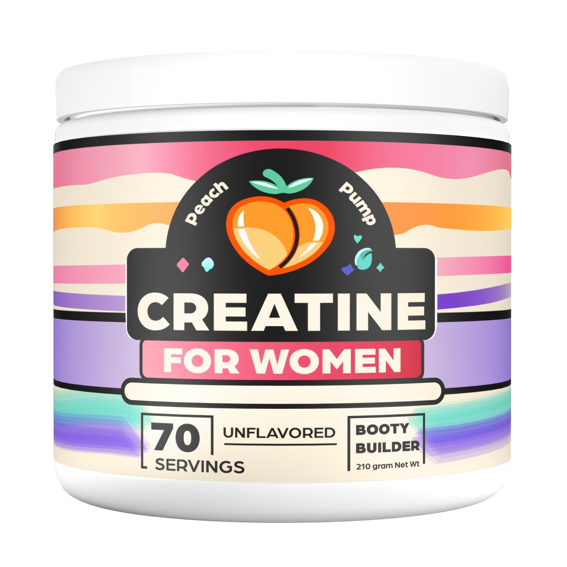 Creatine Supplement for Women's Booty Gains - Unflavored Micronized Creatine Peach PumpUS supplements