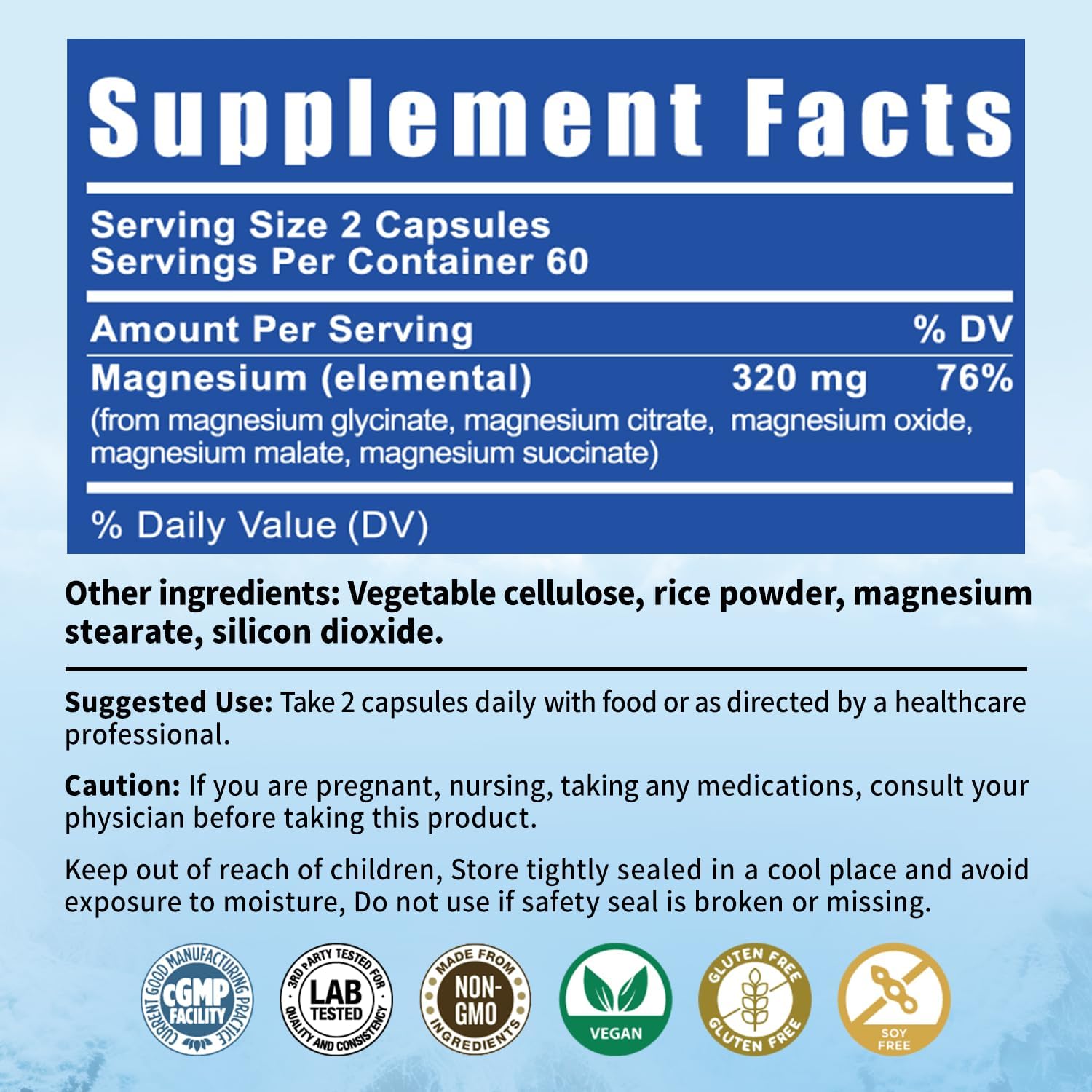5-in-1 Magnesium Complex | 320mg of Magnesium Glycinate, Malate, Citrate… | Support for Sleep, Muscle Relaxation, and Energy Metabolism | High Absorption | Vegan, Non-GMO | 120 Capsules BioBenevoAu supplements