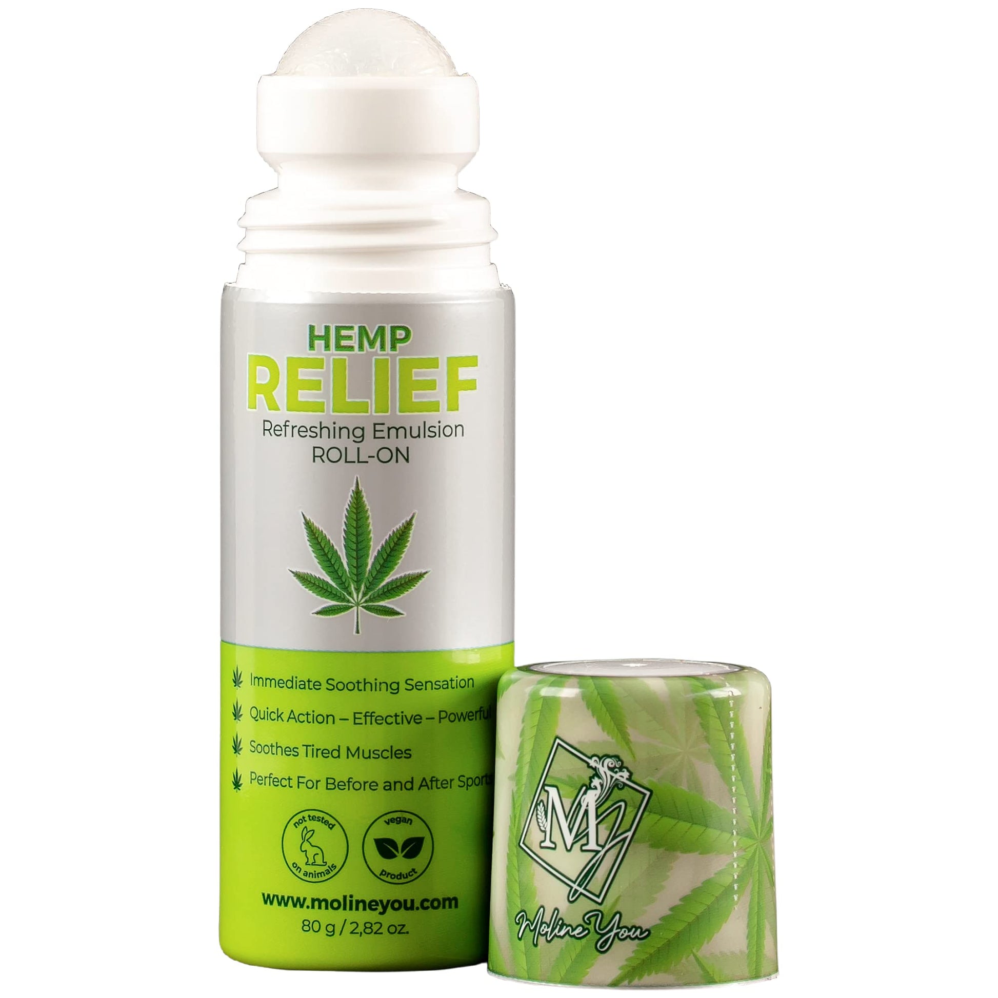 Moline You Natural Powerful Hemp Roll On, for Joint & Muscle Discomfort, Back, Neck, Knee, Shoulders HIPS. Formula with Hemp Oil Extract, Arnica, Menthol (Roll On 3 oz) Moline YouAu supplements