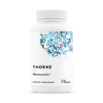 THORNE - Memoractiv - Nootropic Brain Supplement for Focus, Creativity, and Concentration - Ashwagandha, Ginkgo, Lutemax, Bacopa, Pterostilbene - Gluten-Free, Dairy-Free* - 60 Capsules - 30 Servings THORNEAu supplements
