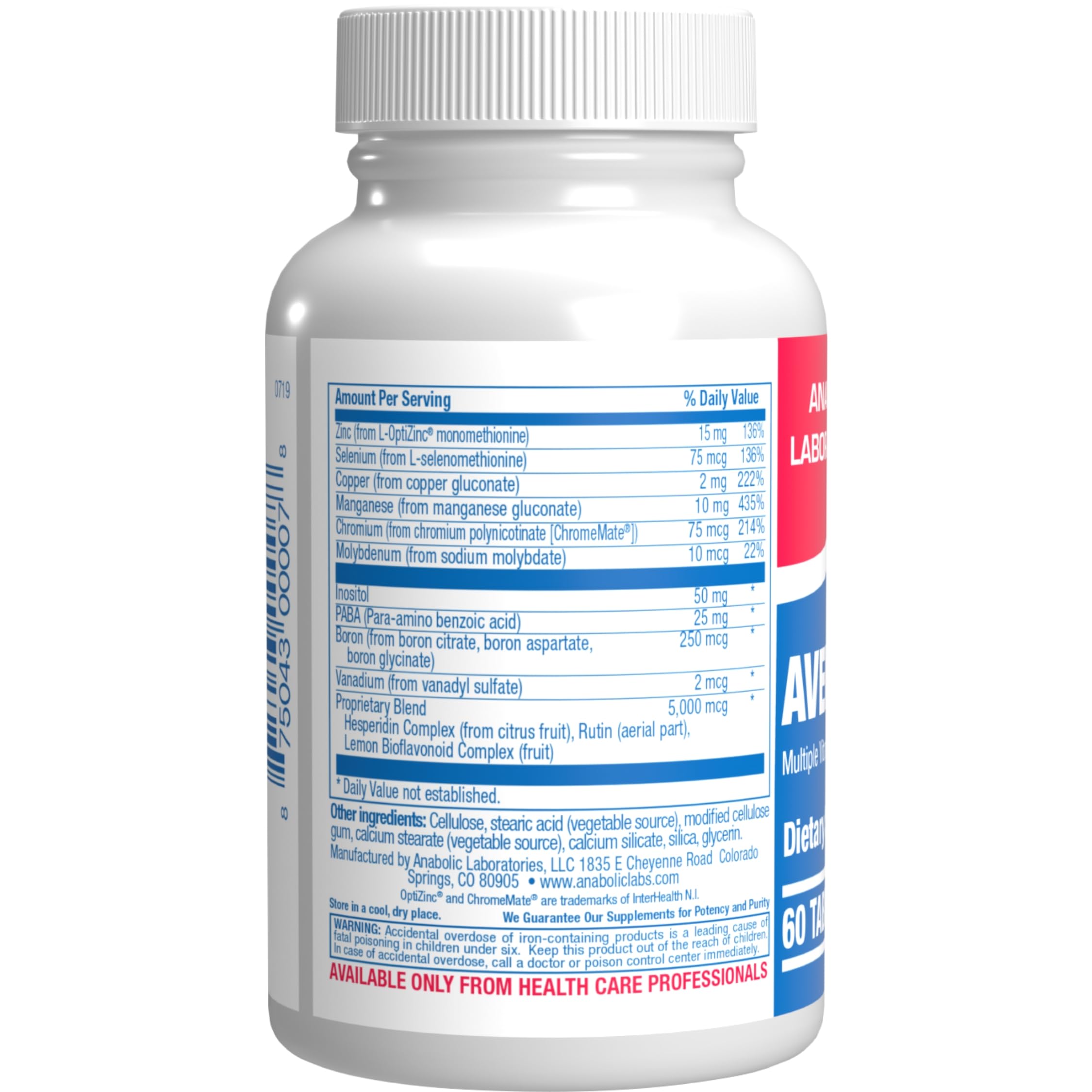 30-In-1 Adult Multivitamin with Iron - Antioxidant Rich Over 50 Multivitamin for Women and Men with Vitamins A C D E B Complex Zinc Magnesium Myo Inositol Citrus Bioflavonoids & More - 1 Month Supply Anabolic LaboratoriesAu supplements