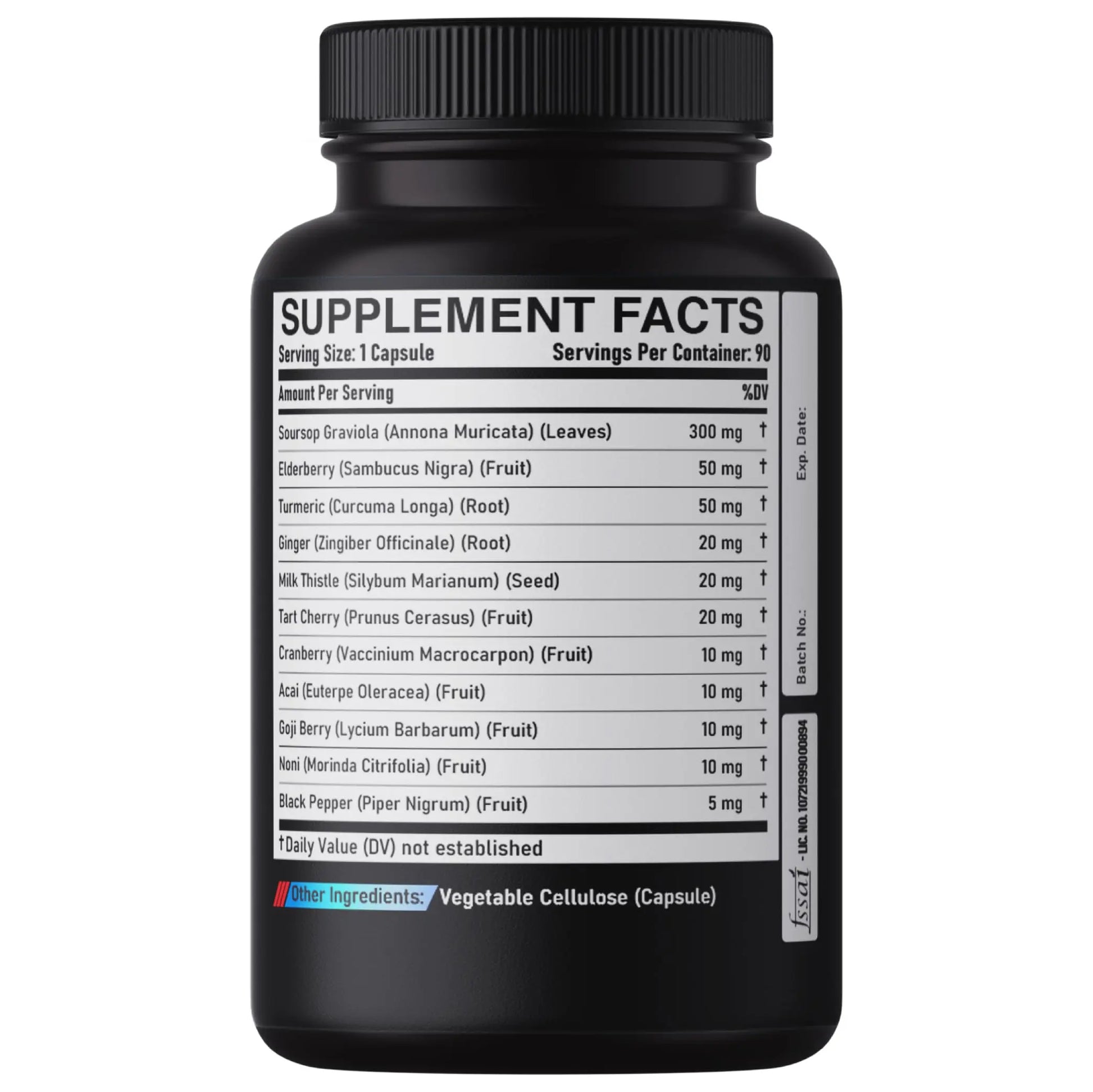 DEDICAD 11in1 Graviola Soursop Capsules for 5 Months Supply with Soursop Fruit, Elderberry, Turmeric, Ginger, Milk Thistle, Cranberry & More - Mood - 150 Vegan Capsules DEDICADnz supplements