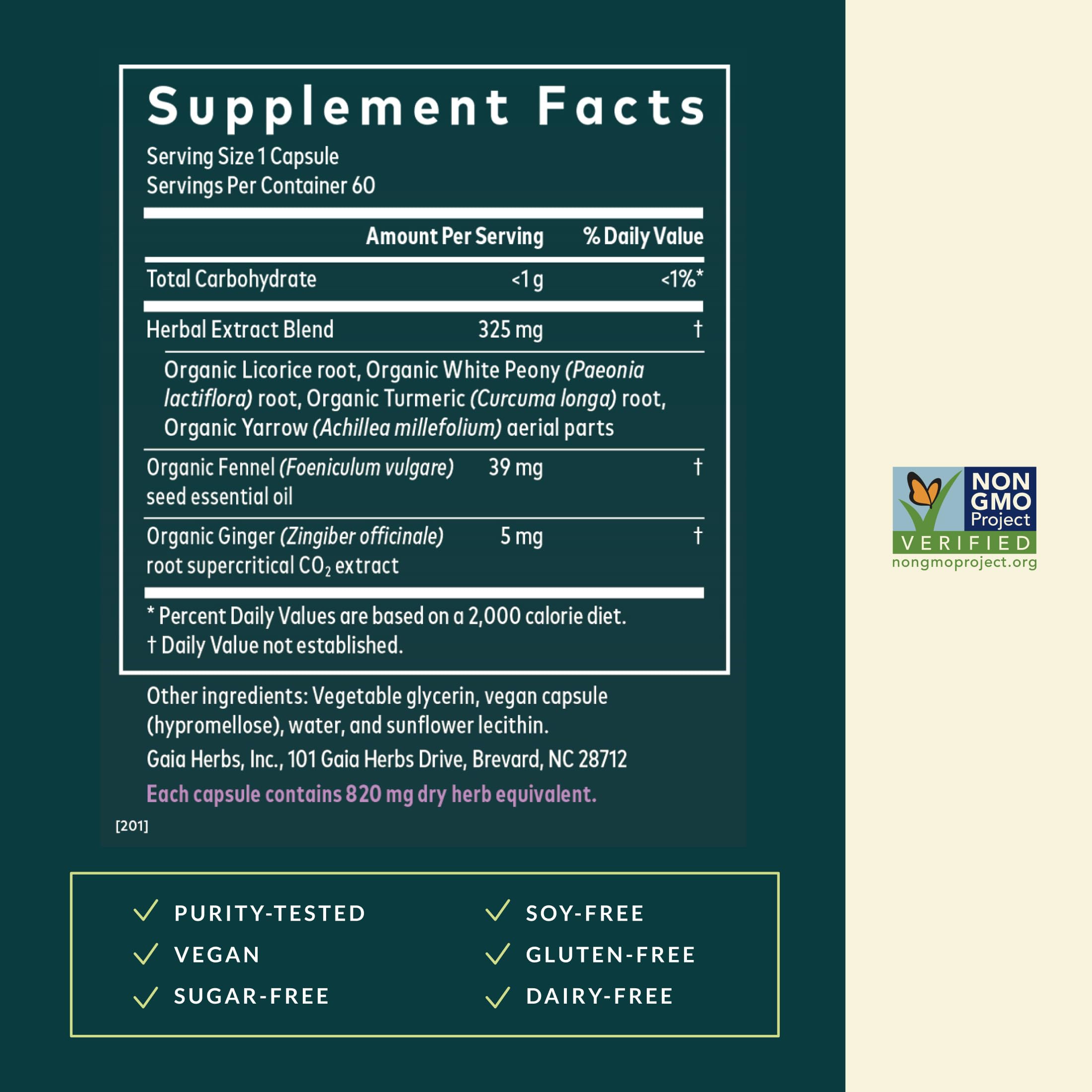Gaia Herbs Cramp Relief - Herbal Supplement for Period Cramp Relief* - Made with Fennel Seed, Licorice Root & More - 60 Vegan Liquid Phyto-Caps (60 Servings) Gaia HerbsAu supplements