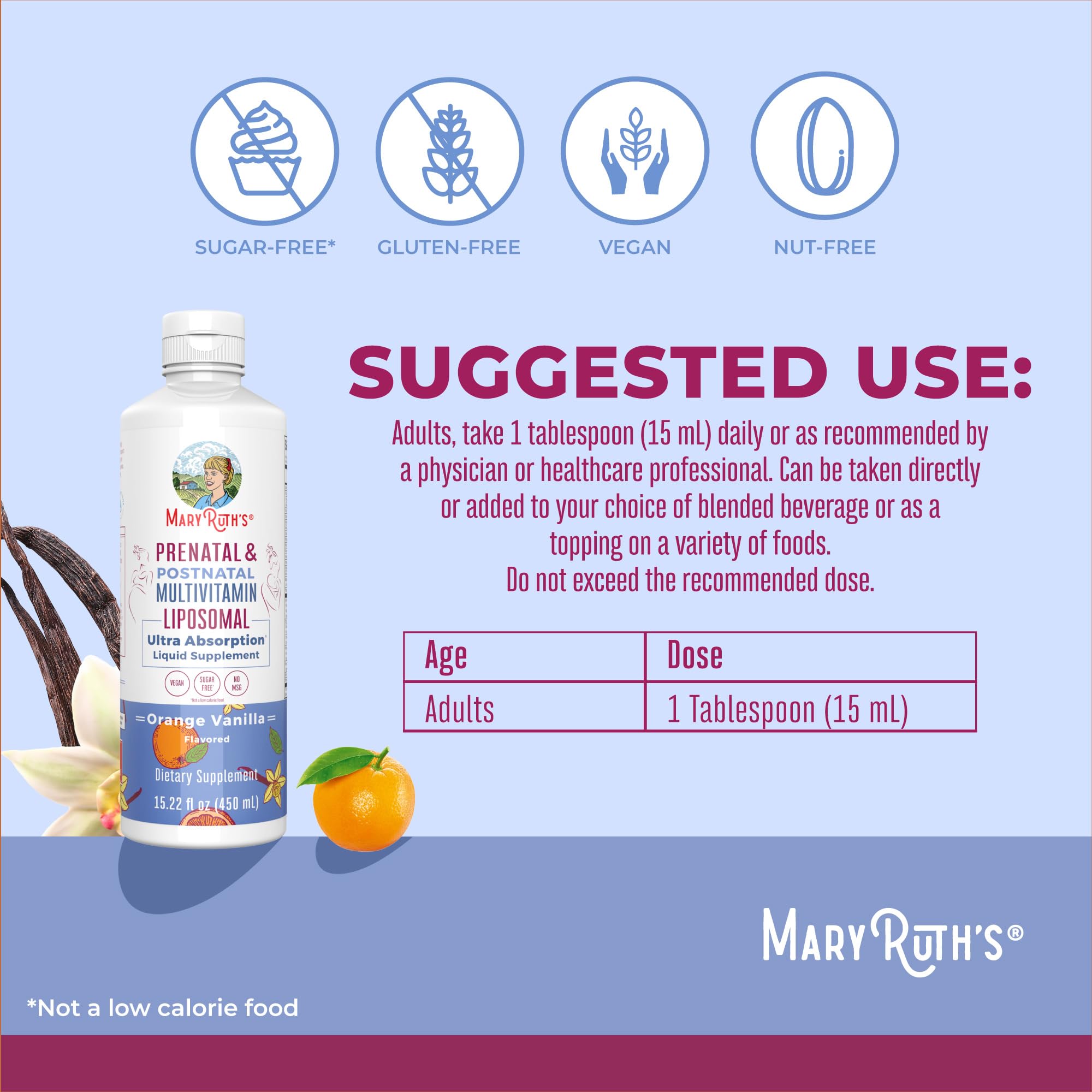 MaryRuth Organics Prenatal & Postnatal Multivitamin for Women | Sugar Free | Formulated for Pre-Conception, Pregnancy & Nursing | Prenatal Vitamins | Vegan | Non-GMO | Gluten Free | 30 Servings MARYRUTH'SUS supplements