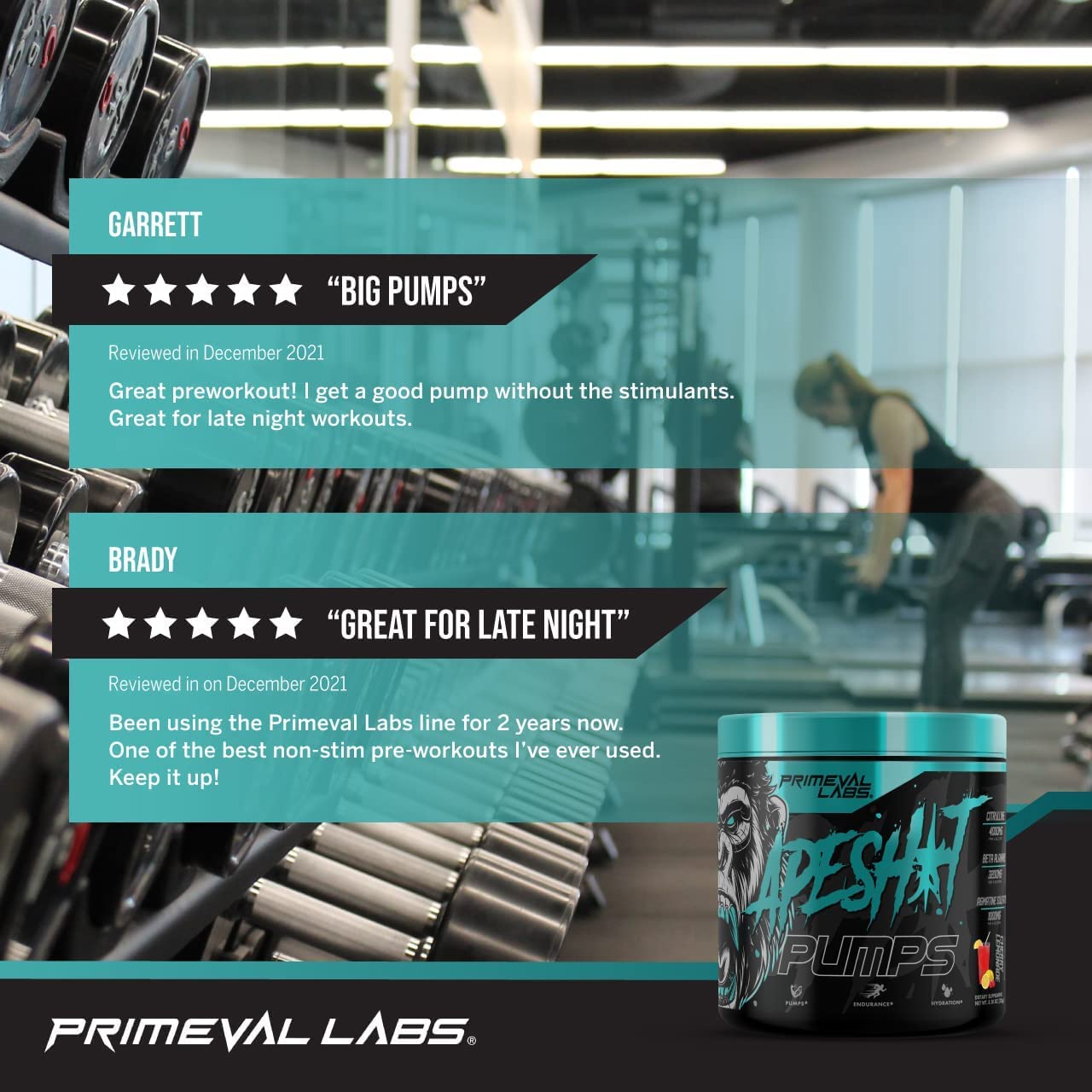 Primeval Labs Ape Pumps Natural Pre Workout Powder | Caffeine Free Preworkout Primeval LabsAu supplements