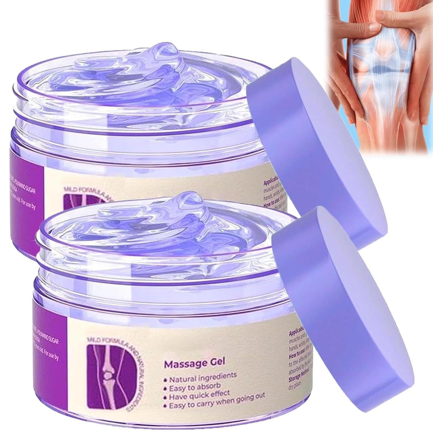 2PCS Soothing Relief Massage Gel, Joint Gel Purple Gel Cooling Activities Throughout The Body, Soothing Knees, Lumbar, Neck, Back, Shoulders, Hands, and Feet iaredonAu supplements