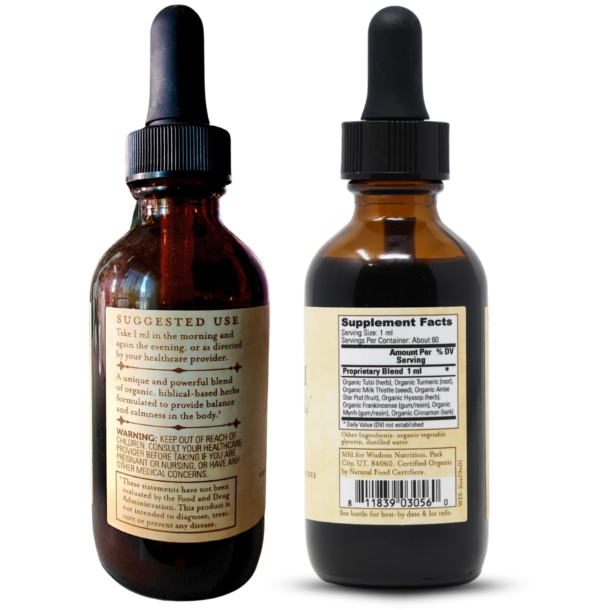 Organic Turmeric, Frankincense and Myrrh – Herbal Supplement Blend for Energy, Detox, Focus, Immunity & Stress – Non-GMO Vegan Tonic with Milk Thistle – Wisdom Bible Based Blend – 2oz Liquid Drops Wisdom NutritionAu supplements