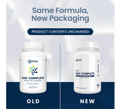 RENUE by SCIENCE NAD+ Complete | 120 Liposomal NAD Supplement Capsules with NMN, NR & Trigonelline - 210mg NMN & 160mg NAD per Serving | Bioavailable Formula for Increased Absorption | Made in the USA Renue By ScienceUS supplements