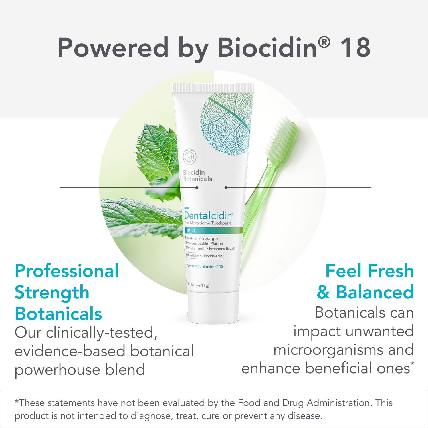 Biocidin Dentalcidin Fluoride Free Teeth Whitening Toothpaste for Adults - Plant-Based Toothpaste - Promote a Healthy Oral Microbiome, Remove Biofilm Plaque (3 Oz) Bio-Botanical ResearchUS supplements