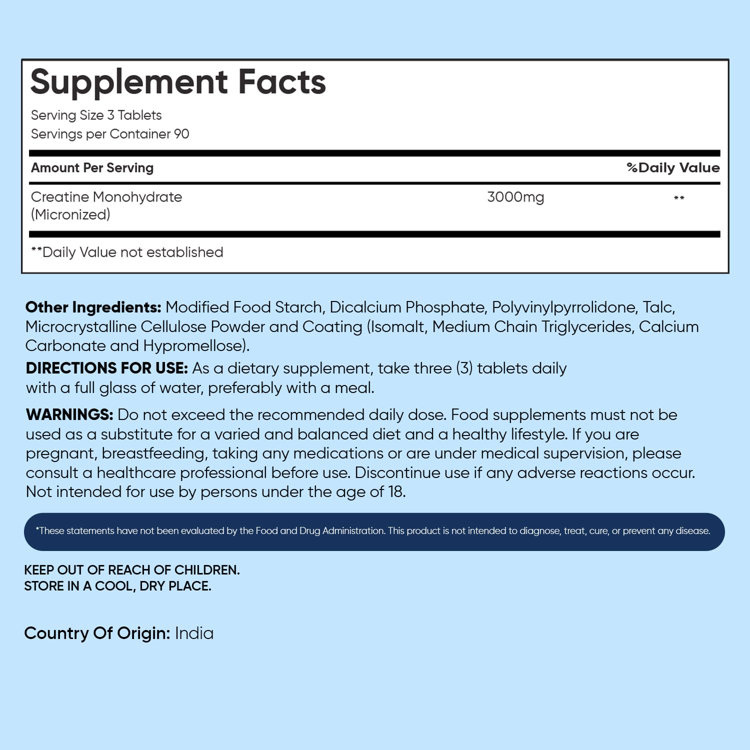 WeightWorld Micronized Creatine Monohydrate 3000mg Vegan Tablets | Muscle Strength & Recovery Booster | 3 Months Supply - 270 Tabs | Creatine for Women & Men | Non-GMO, Gluten-Free | 3 Tablets a Day WeightWorldAu supplements