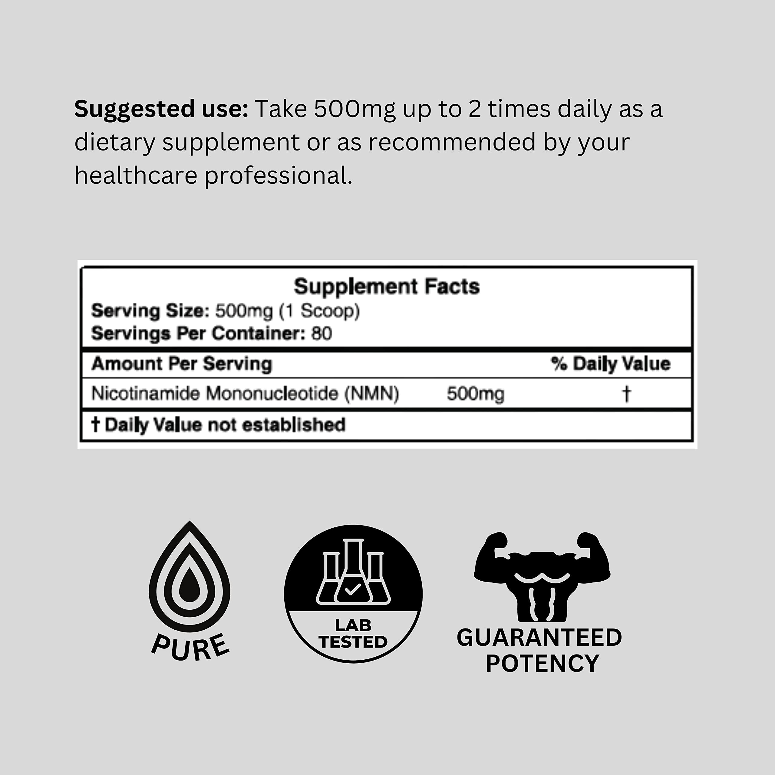 Probase Nutrition Longevity Pure NMN Powder 40 Grams - Ultra-Pure, Fully Stabilized, Pharmaceutical Grade NMN to Boost NAD+, Nicotinamide Mononucleotide Powder Supplement Probase NutritionAu supplements
