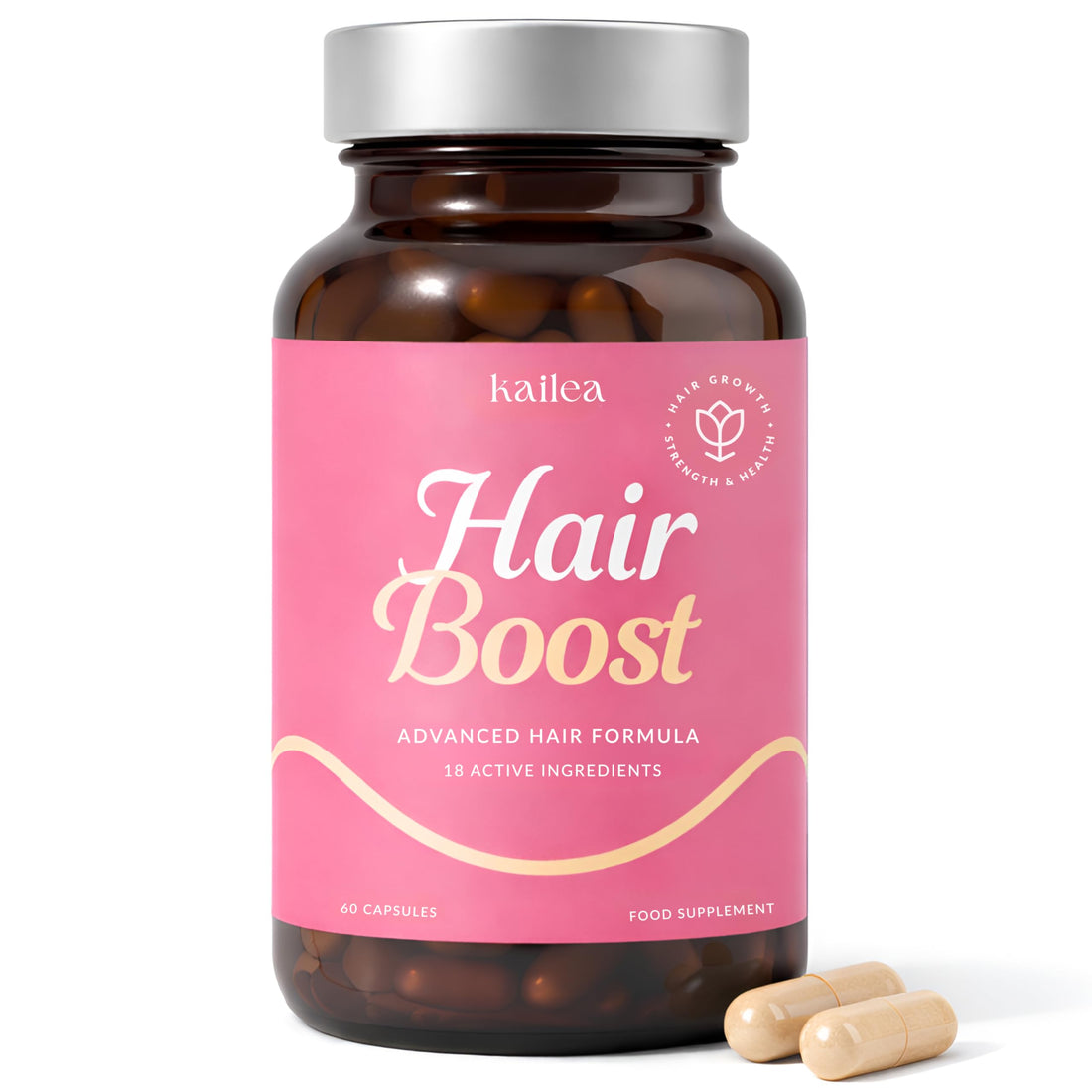 18-in-1 Hair Growth Supplement | Collagen, Hyaluronic Acid, Nettle, Silica, Biotin, Grape Seed Extract, Bamboo | Stronger, Thicker, Longer Hair – Supports Hair Volume, Shine, Scalp & Nail Health kaileaAu supplements