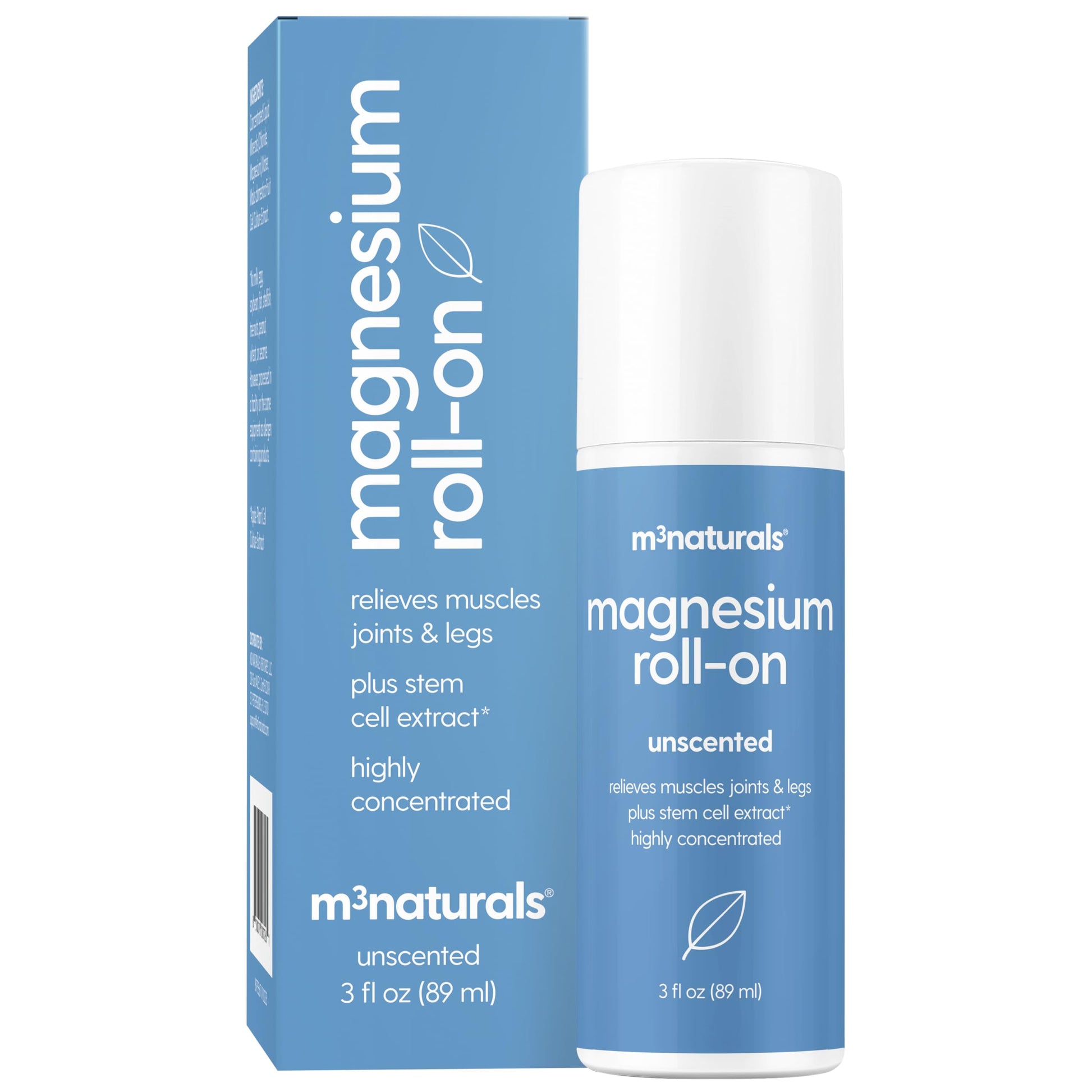 Magnesium Roll On for Adults & Kids, Easy Application for Sore Muscles, Feet, Joints and Leg Cramps, Helps with Sleeping and Post-Workout Recovery, for Sensitive Skin, 3 fl oz, by M3 M3 NaturalsAu supplements