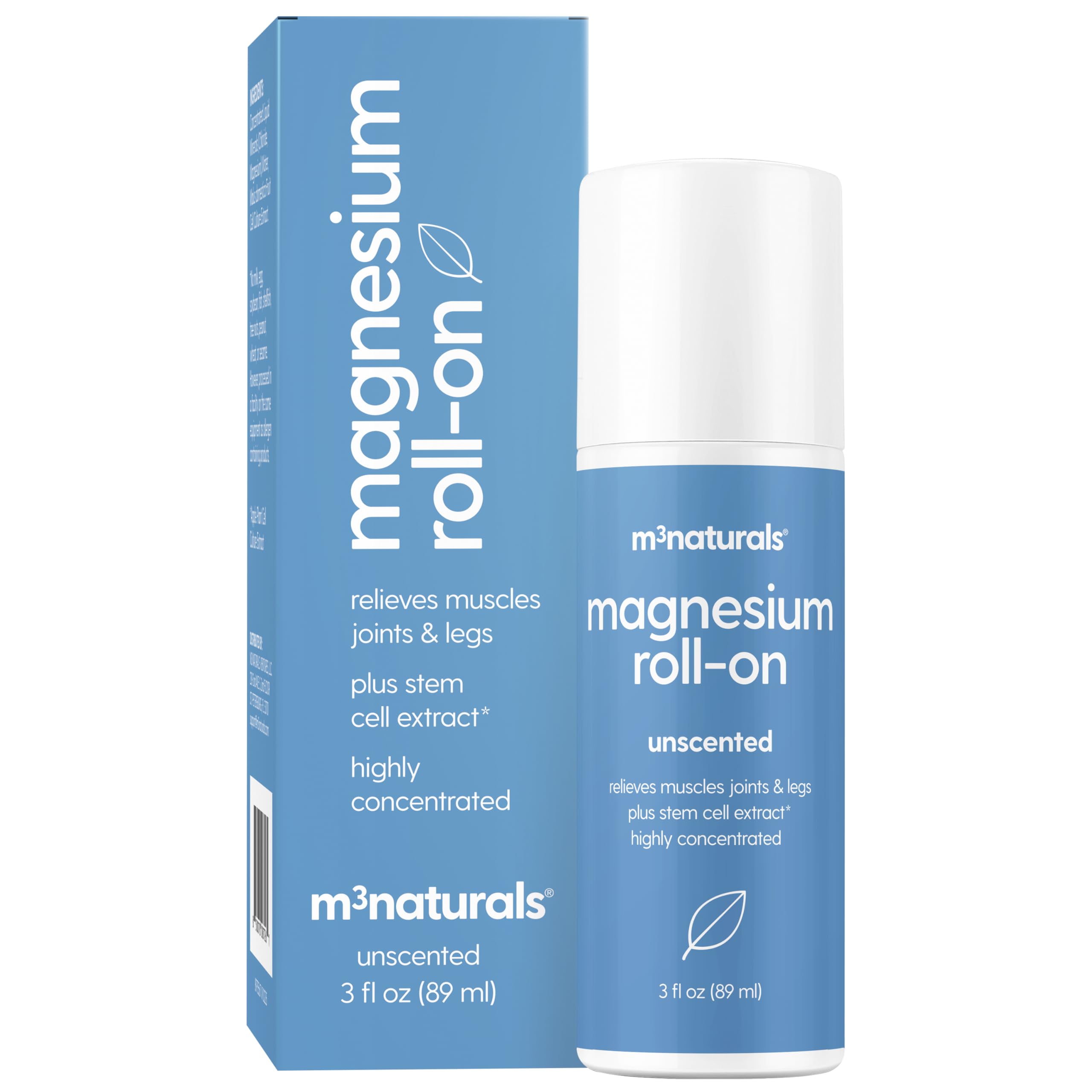 Magnesium Roll On for Adults & Kids, Easy Application for Sore Muscles, Feet, Joints and Leg Cramps, Helps with Sleeping and Post-Workout Recovery, for Sensitive Skin, 3 fl oz, by M3 M3 NaturalsAu supplements