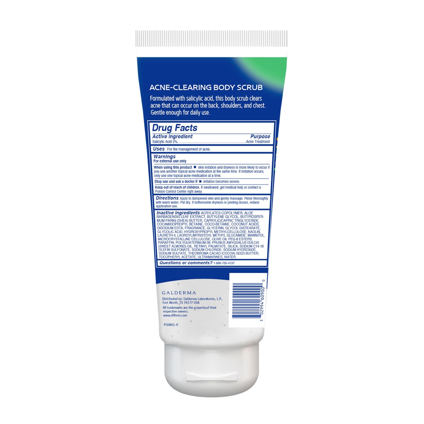 Differin Body Scrub with Salicylic Acid Acne Clearing Improves Tone and Texture Prone Skin DifferinUS supplements