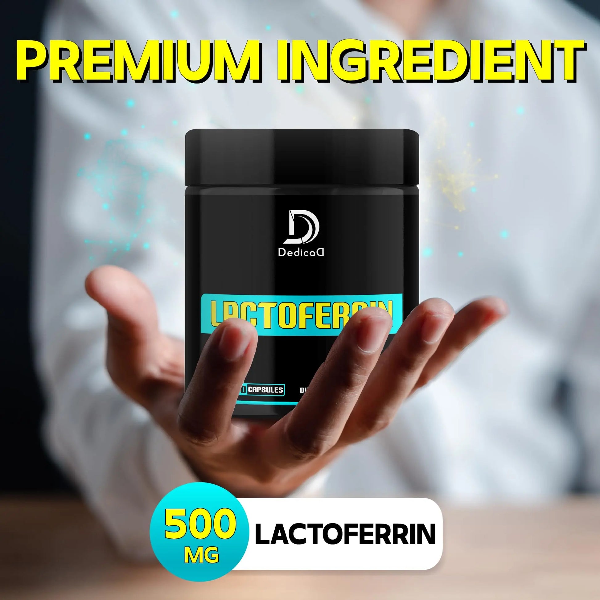 DEDICAD 500Mg Lactoferrin Supplement - 120 Capsules for 2-Month Supply DEDICADnz supplements